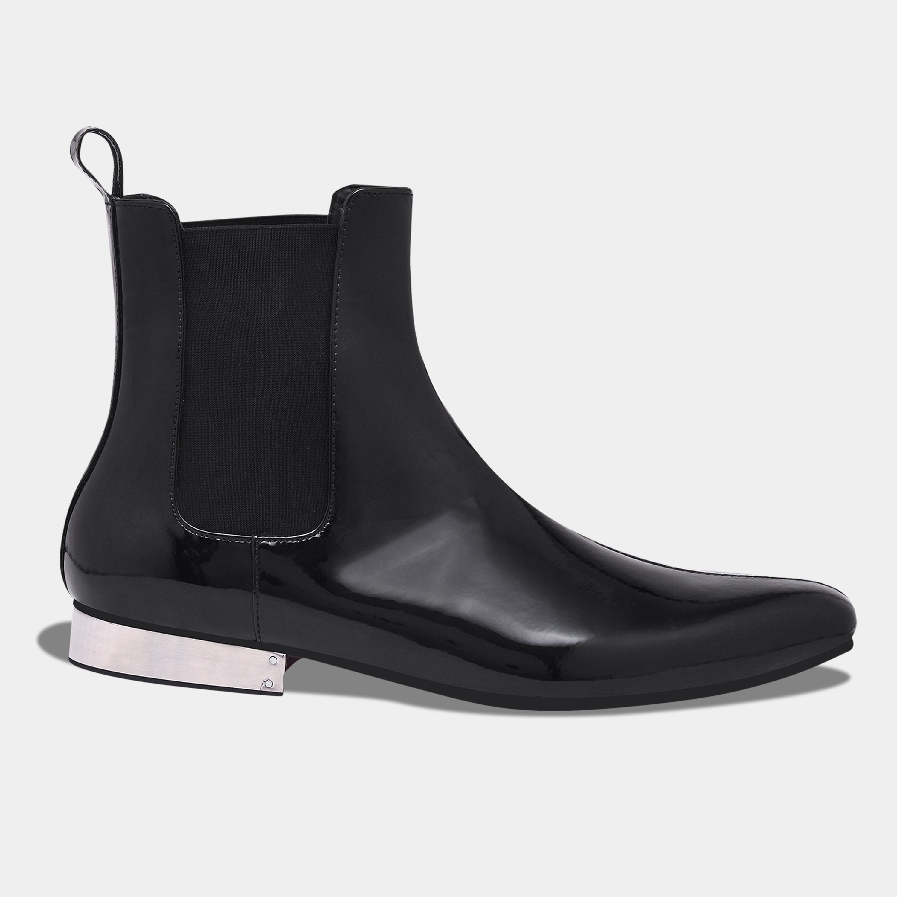 DEVIL BOOT | PATENT BLACK