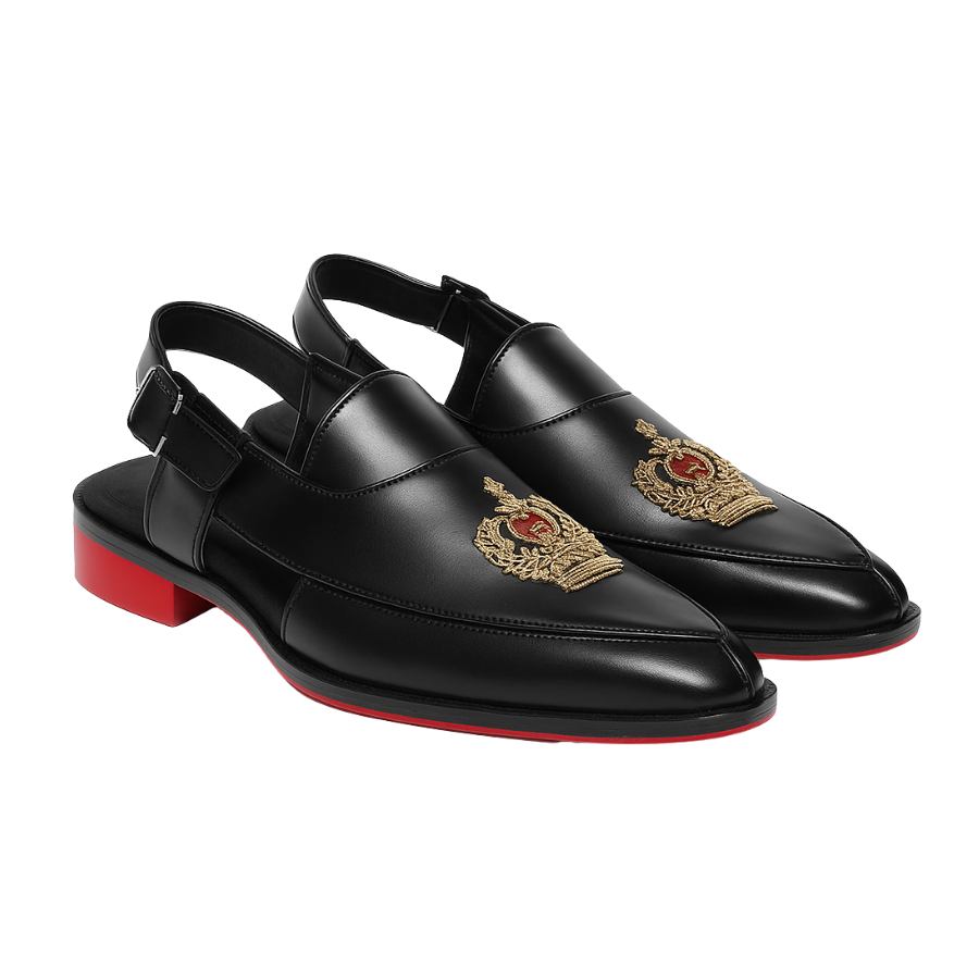 DEVIL EMBROIDERY SANDAL | BLACK