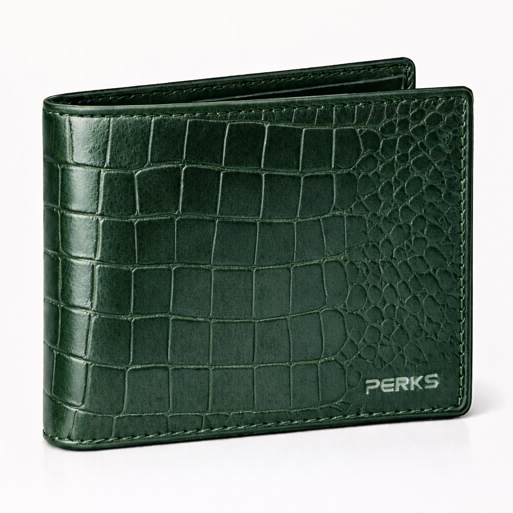 CROCO LEATHER WALLET | GREEN