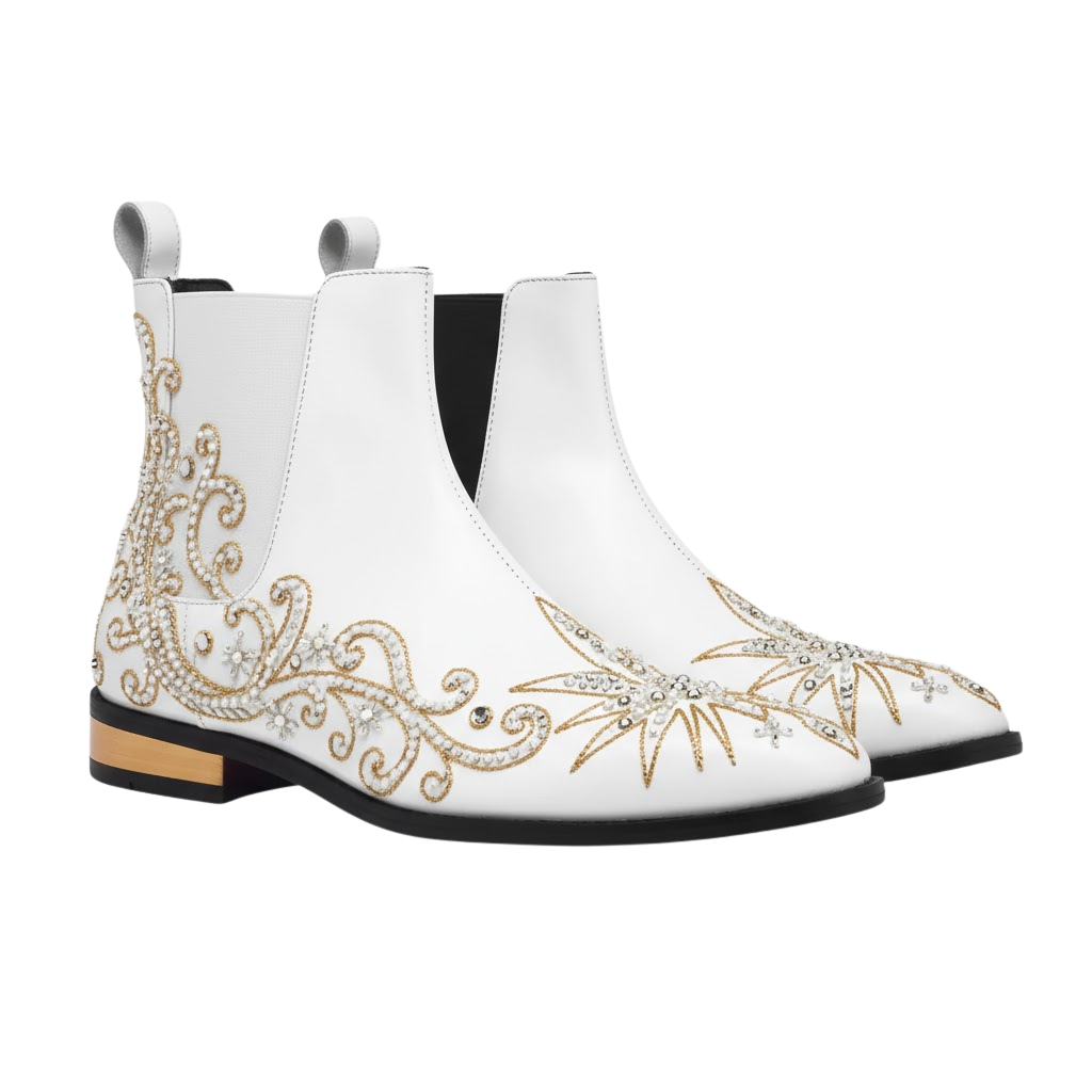 Savino Embroidery Boot | White