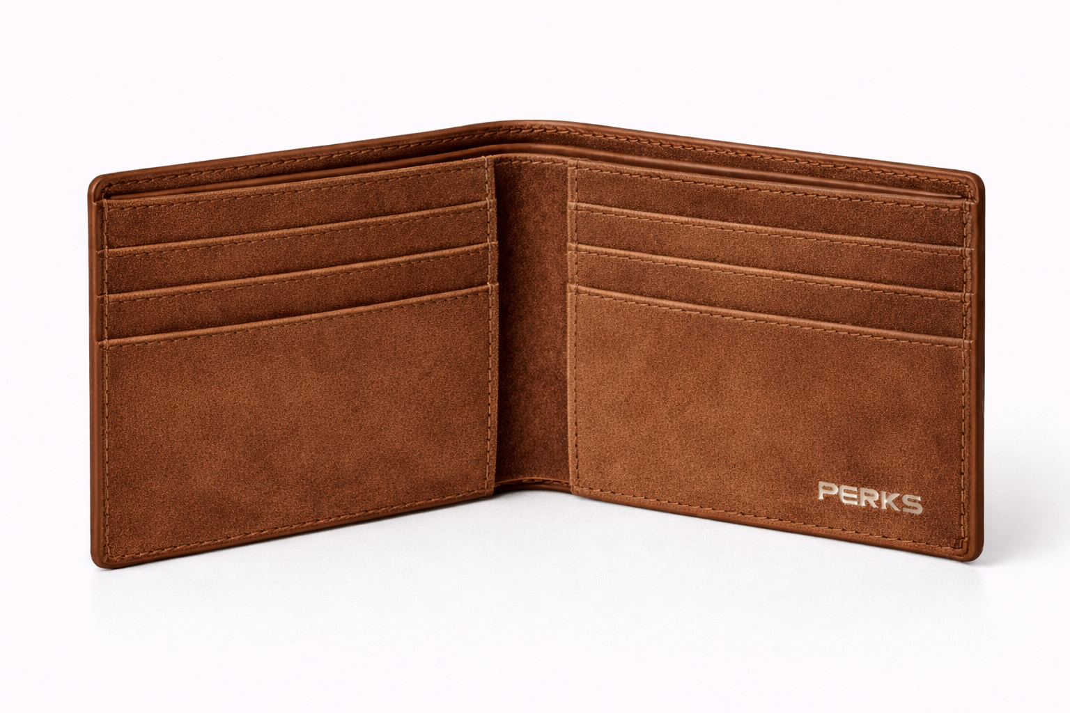 SUEDE LEATHER WALLET | BROWN