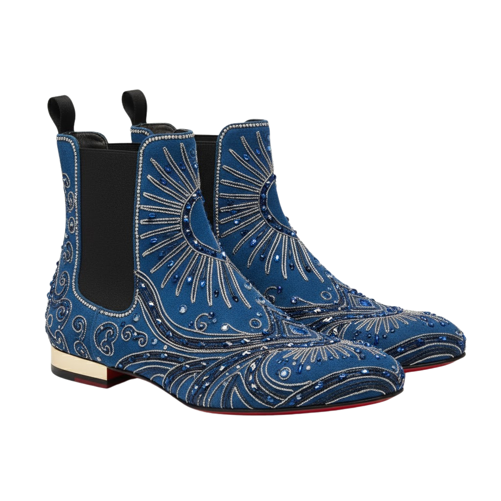 Mantova Embroidery Boot | Blue