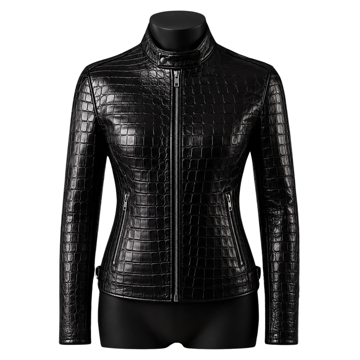 DONNA NERA CROCO JACKET | BLACK