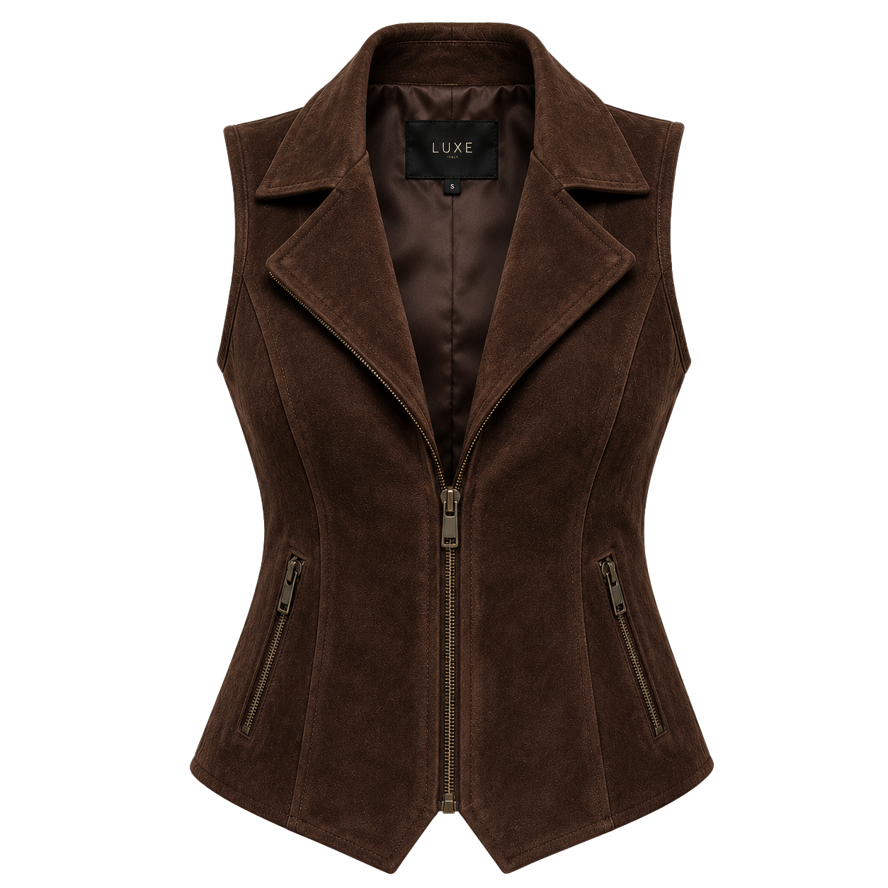 LA CAPA SUEDE VEST | BROWN