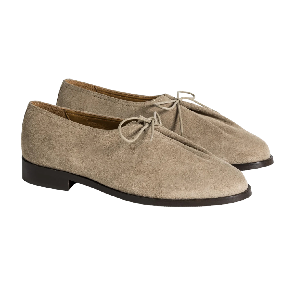Black Razor Suede Laceup | Beige