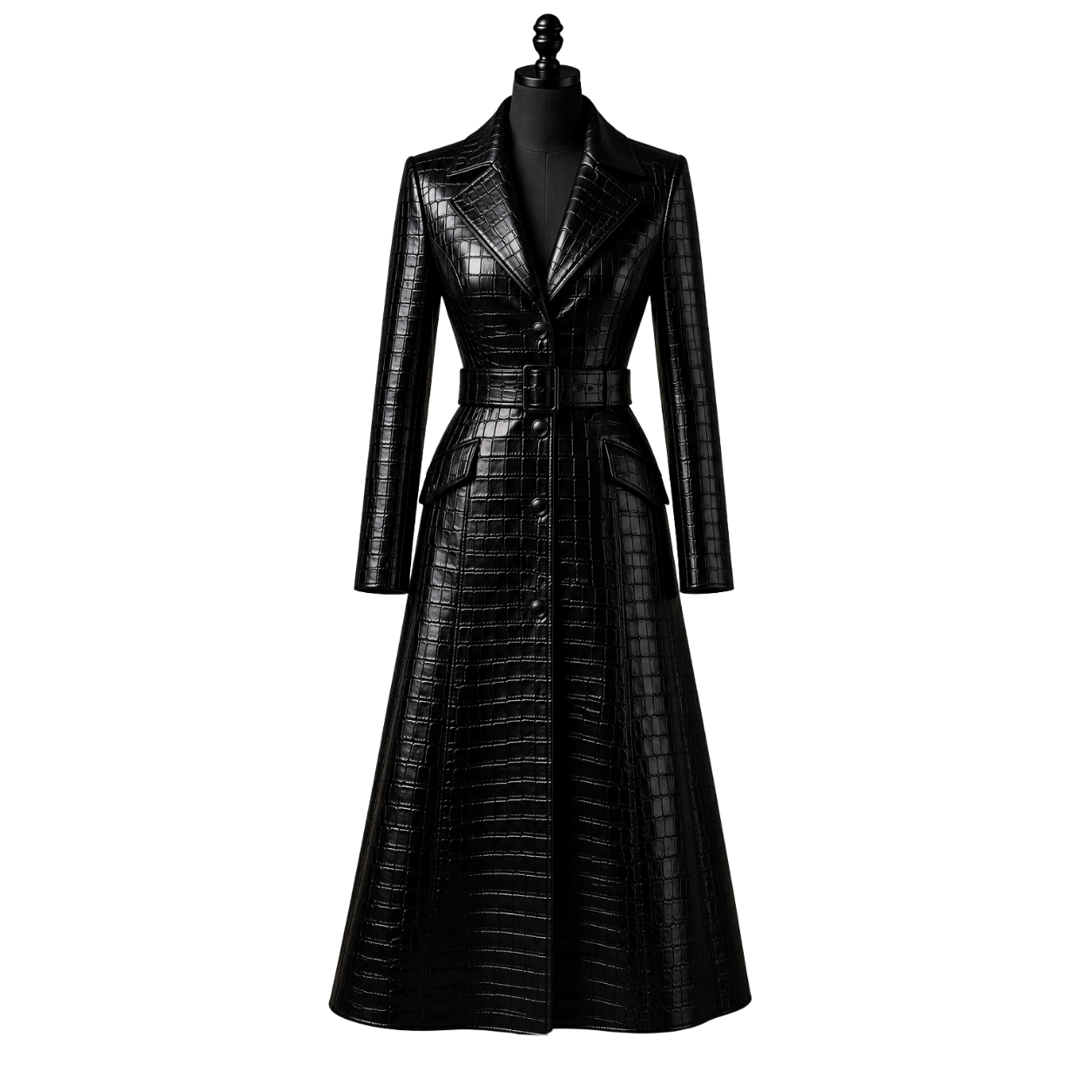 LA JEFA LONG TRENCH COAT | BLACK