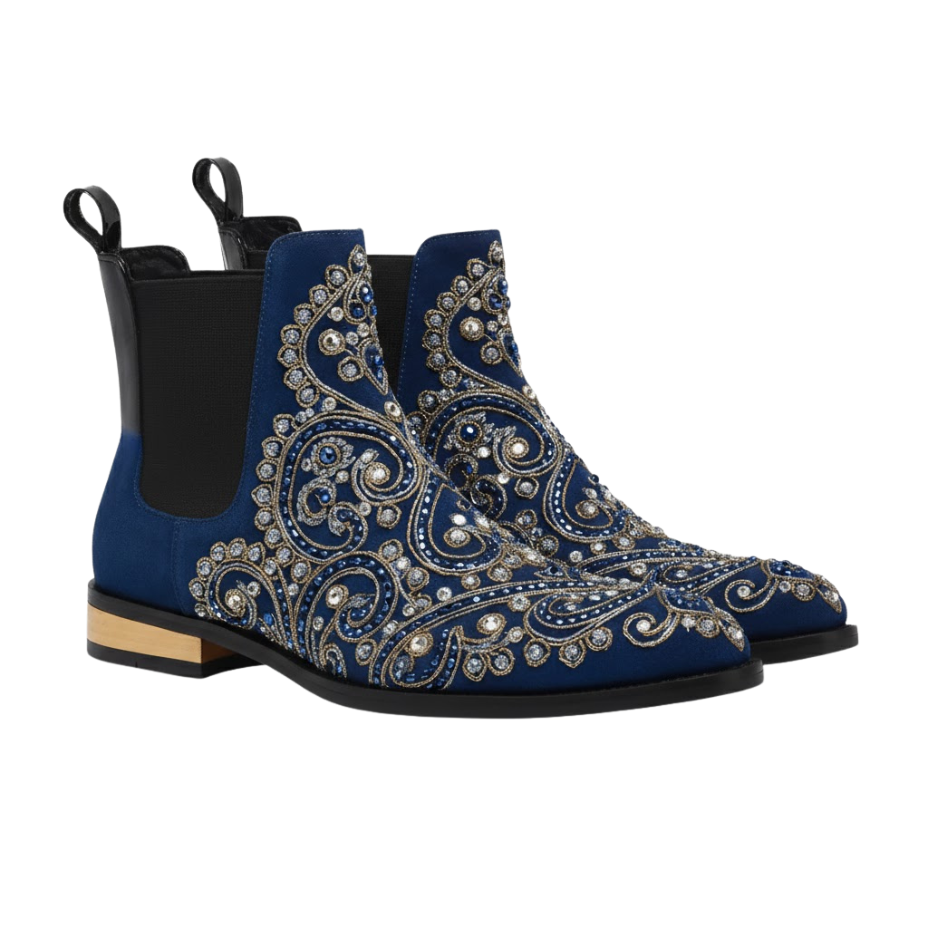 Monterano Embroidery Boot | Blue