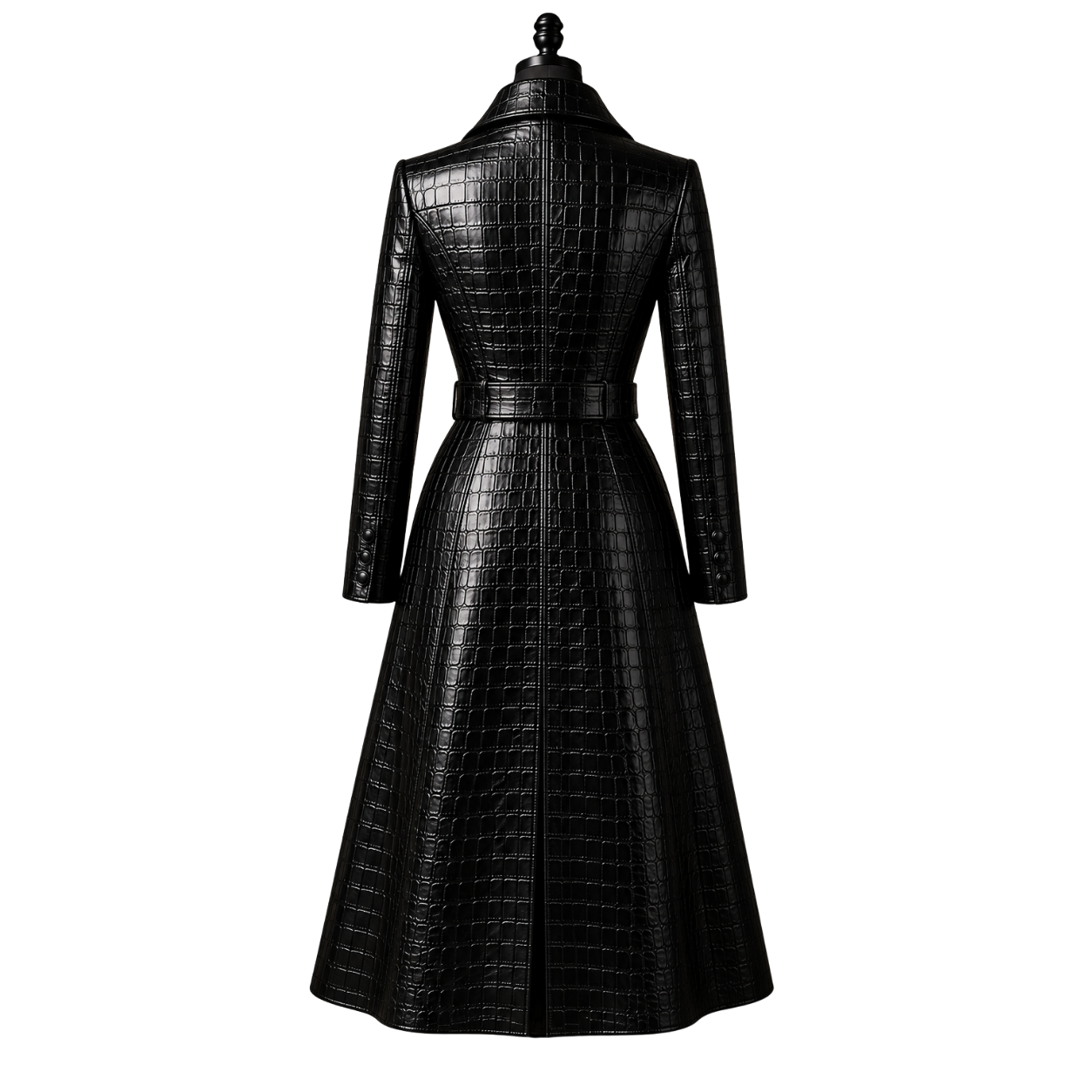 LA JEFA LONG TRENCH COAT | BLACK