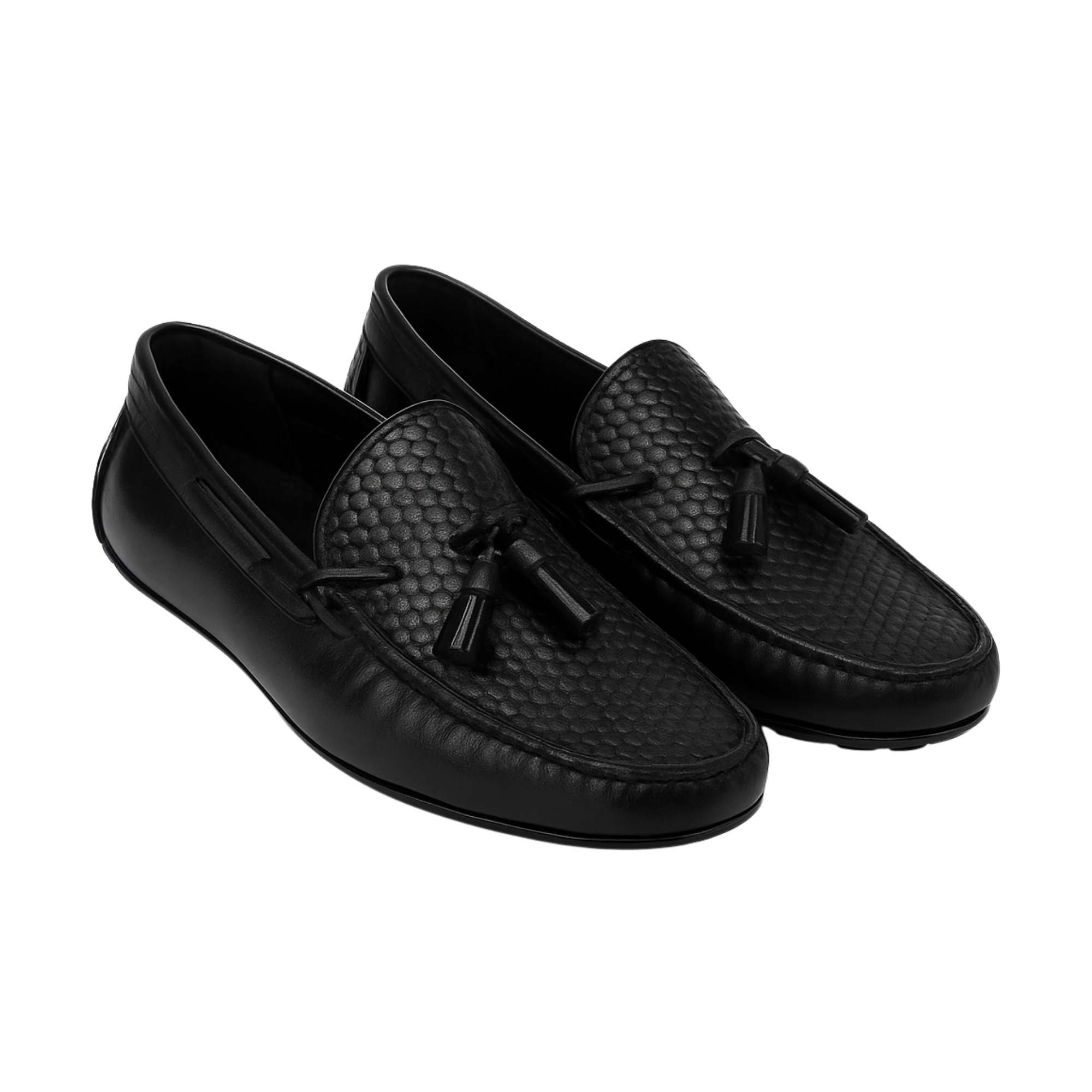 CHARLES TASSEL LOAFER | TEXTURED BLACK