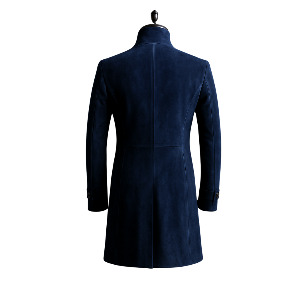 SHERLOCK SUEDE LONG COAT| BLUE