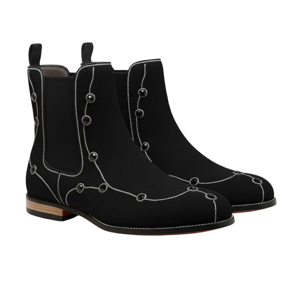 Lorenzo Embroidery Boot | Black