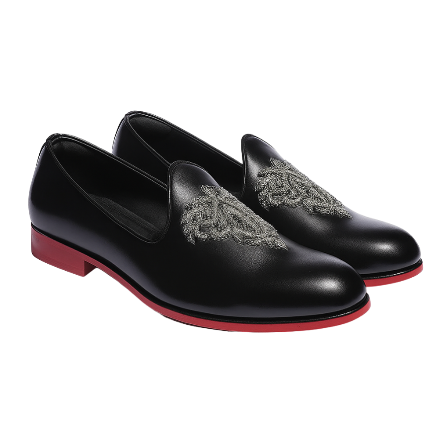 GILBERTO EMBROIDERY LOAFER | BLACK