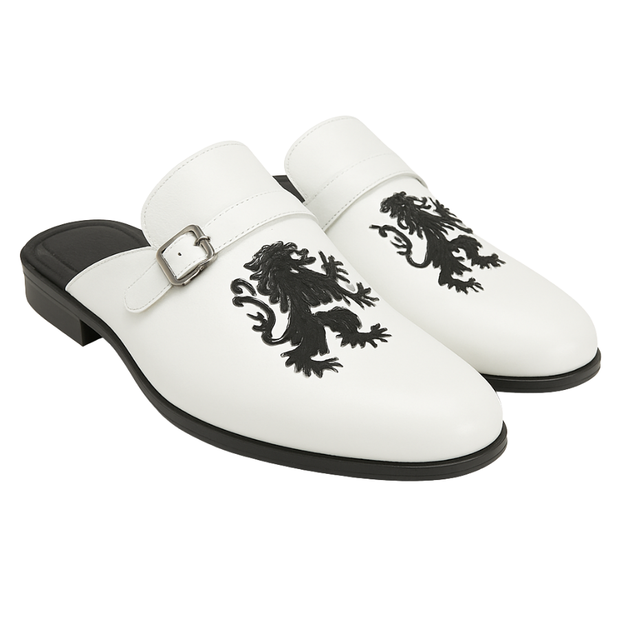 ARTHUR EMBROIDERY MULE | WHITE