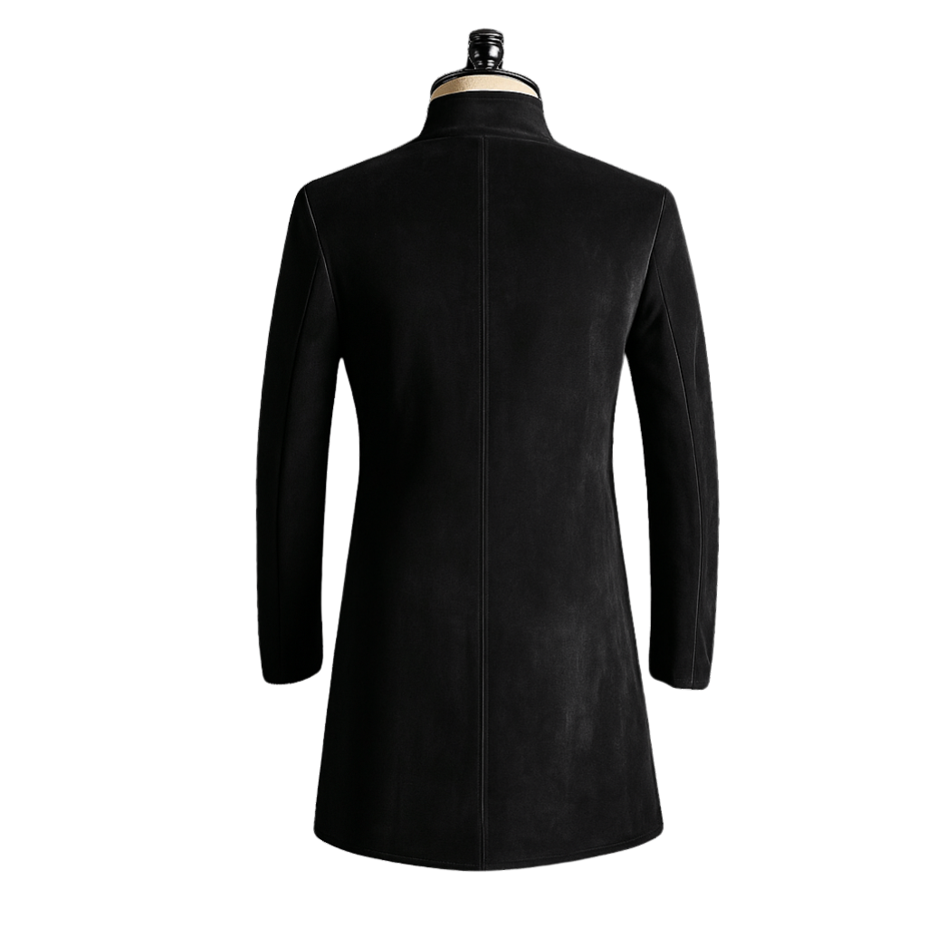 LUPIN SUEDE LONG COAT | BLACK