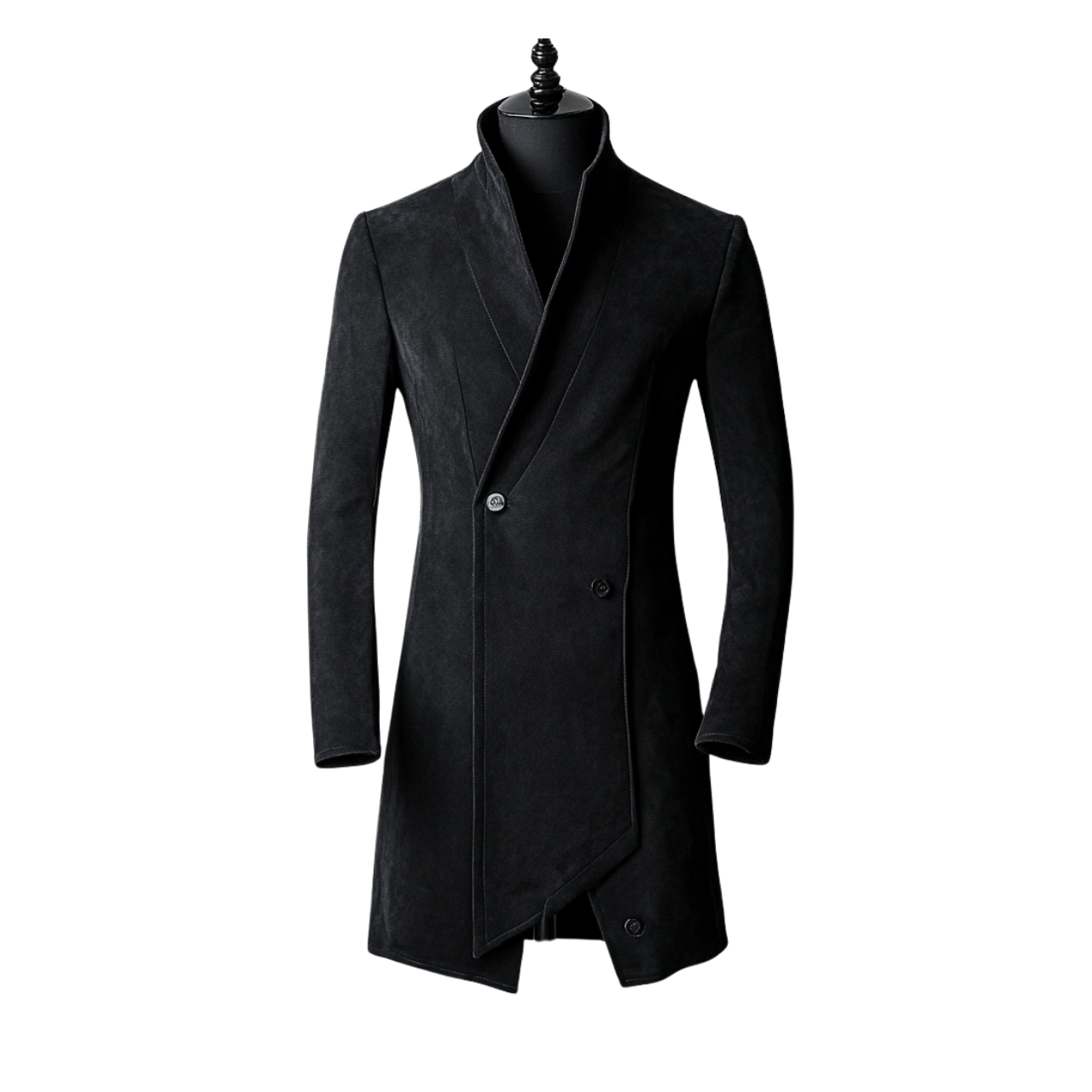 BALBOA SUEDE LONG COAT | BLACK