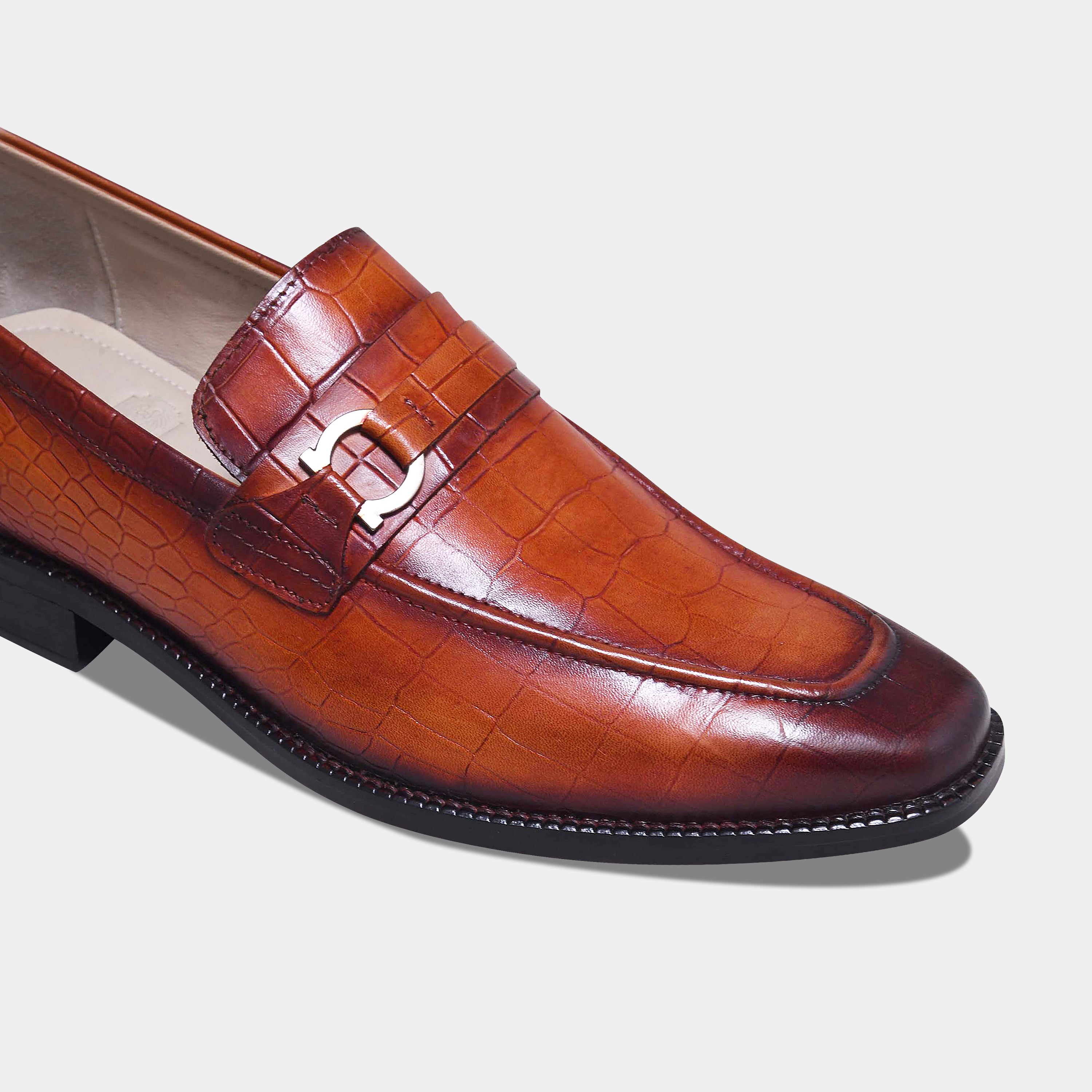 OLD BOY CROCO LOAFER | TAN