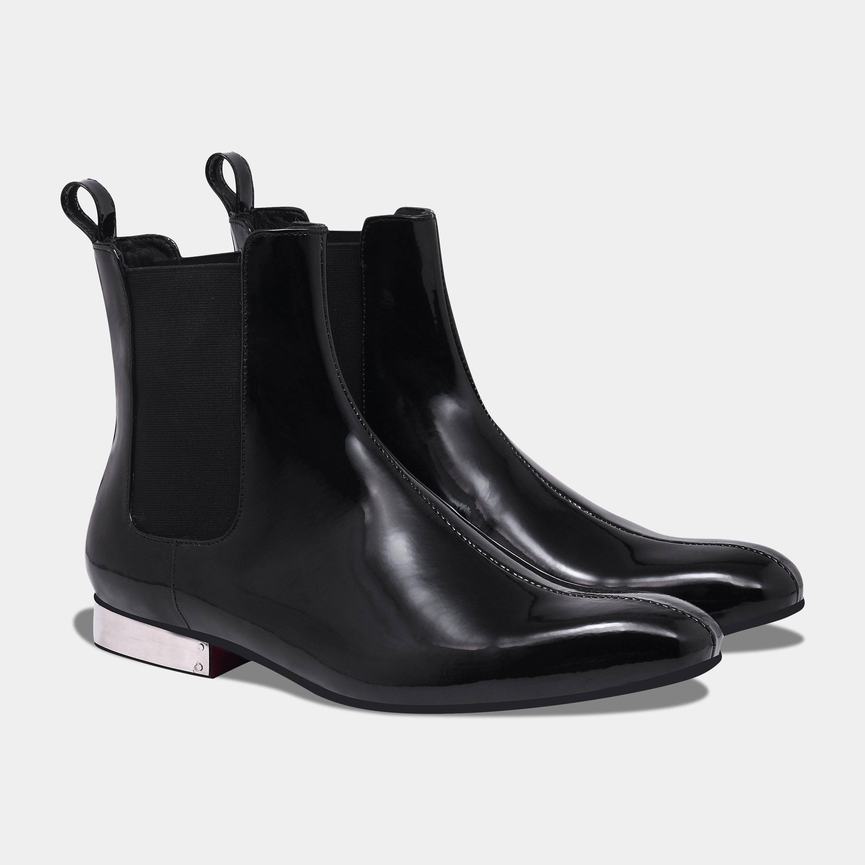 DEVIL BOOT | PATENT BLACK