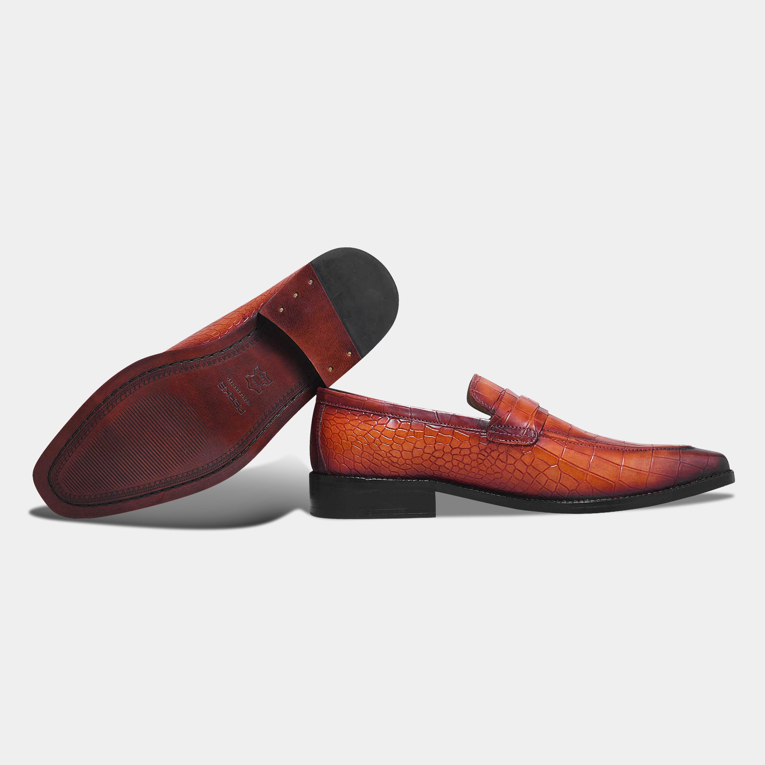 OLD BOY CROCO LOAFER | TAN