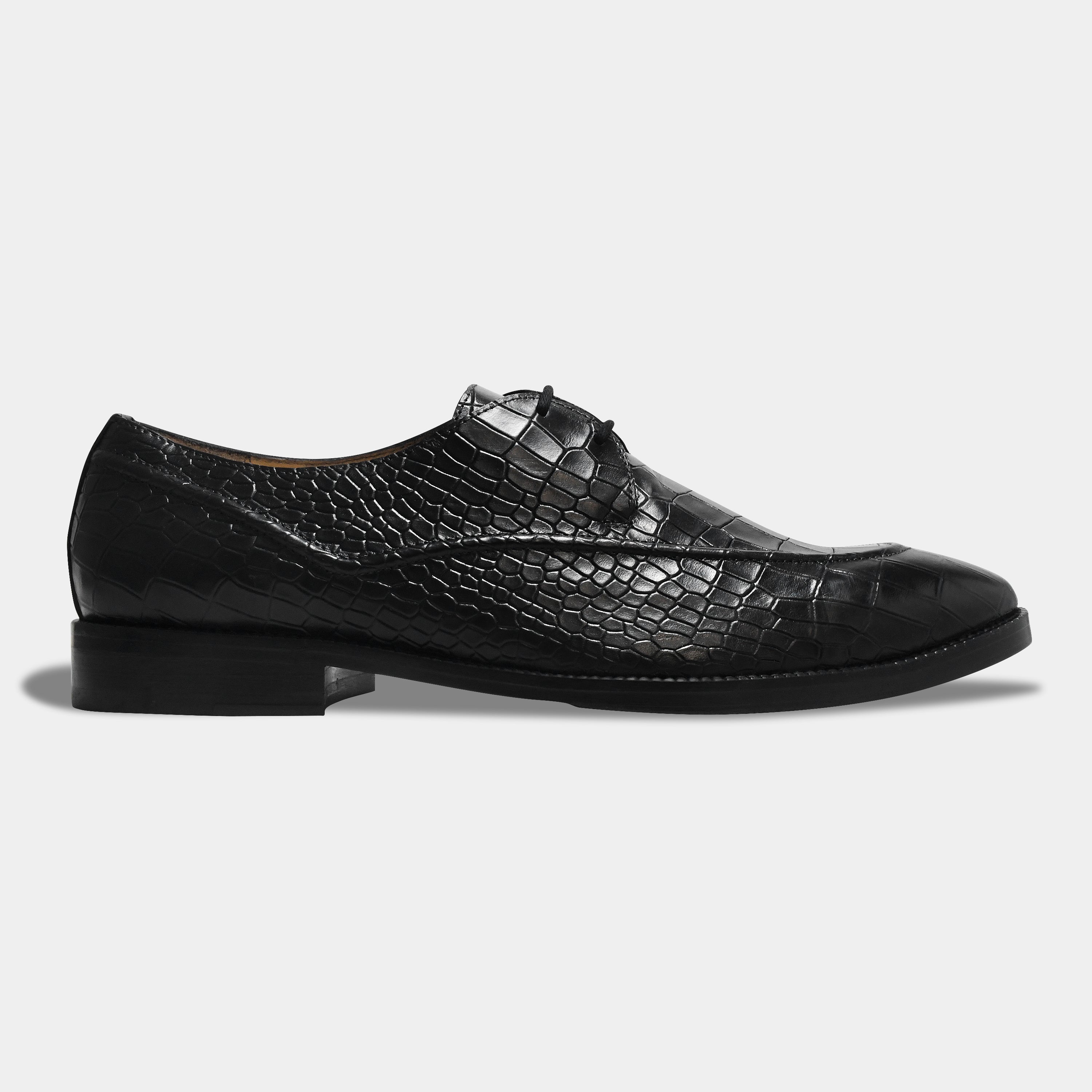 GILBERTO CROCO LACEUP | BLACK