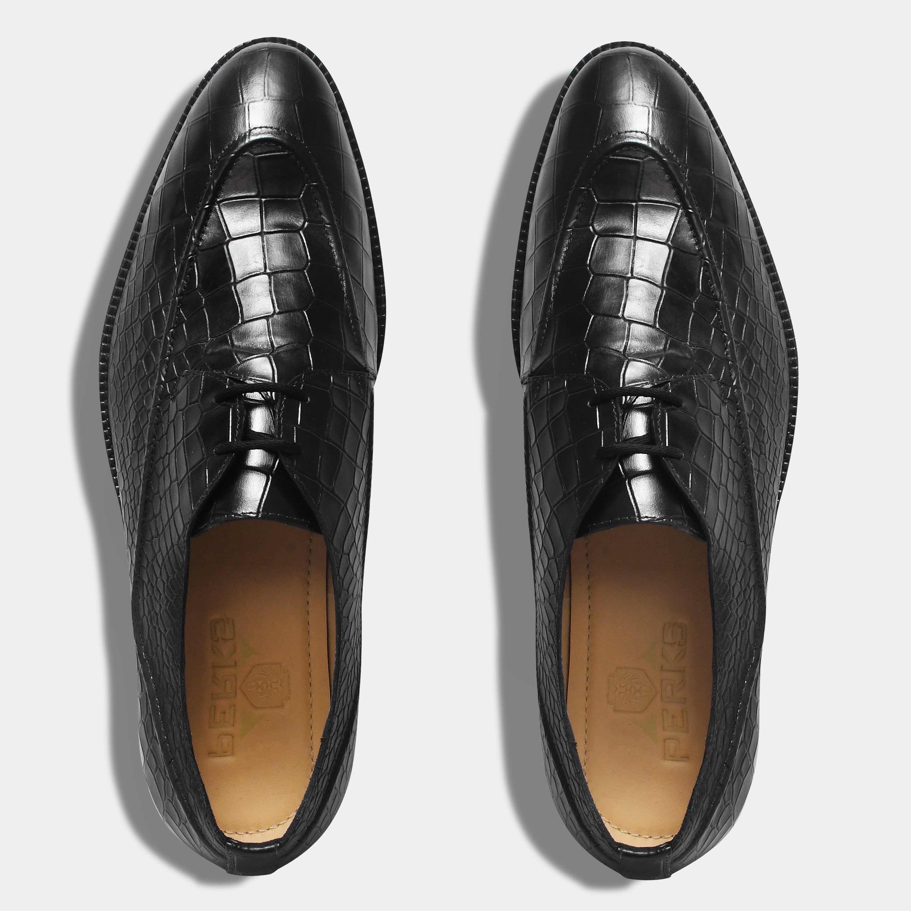 GILBERTO CROCO LACEUP | BLACK