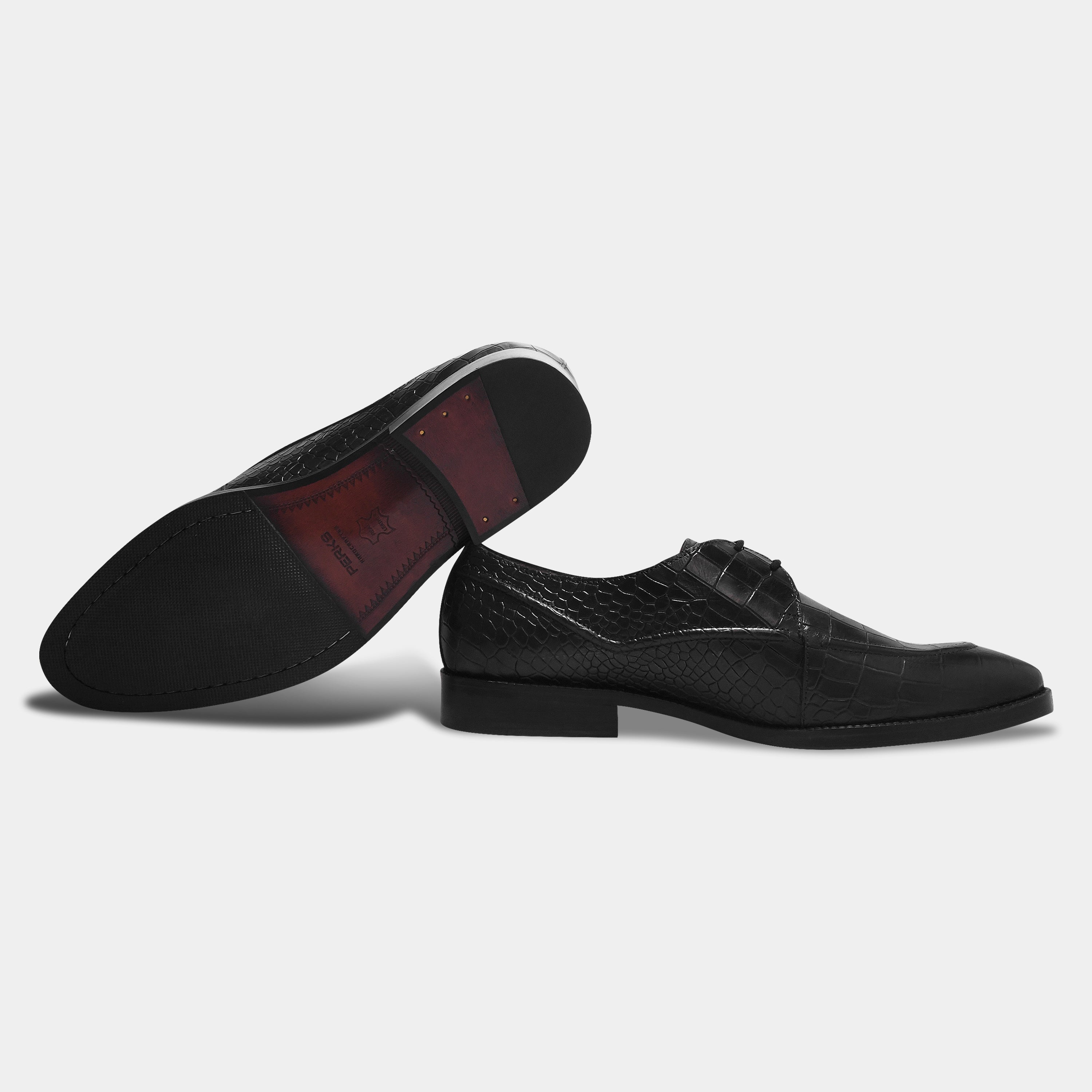 GILBERTO CROCO LACEUP | BLACK