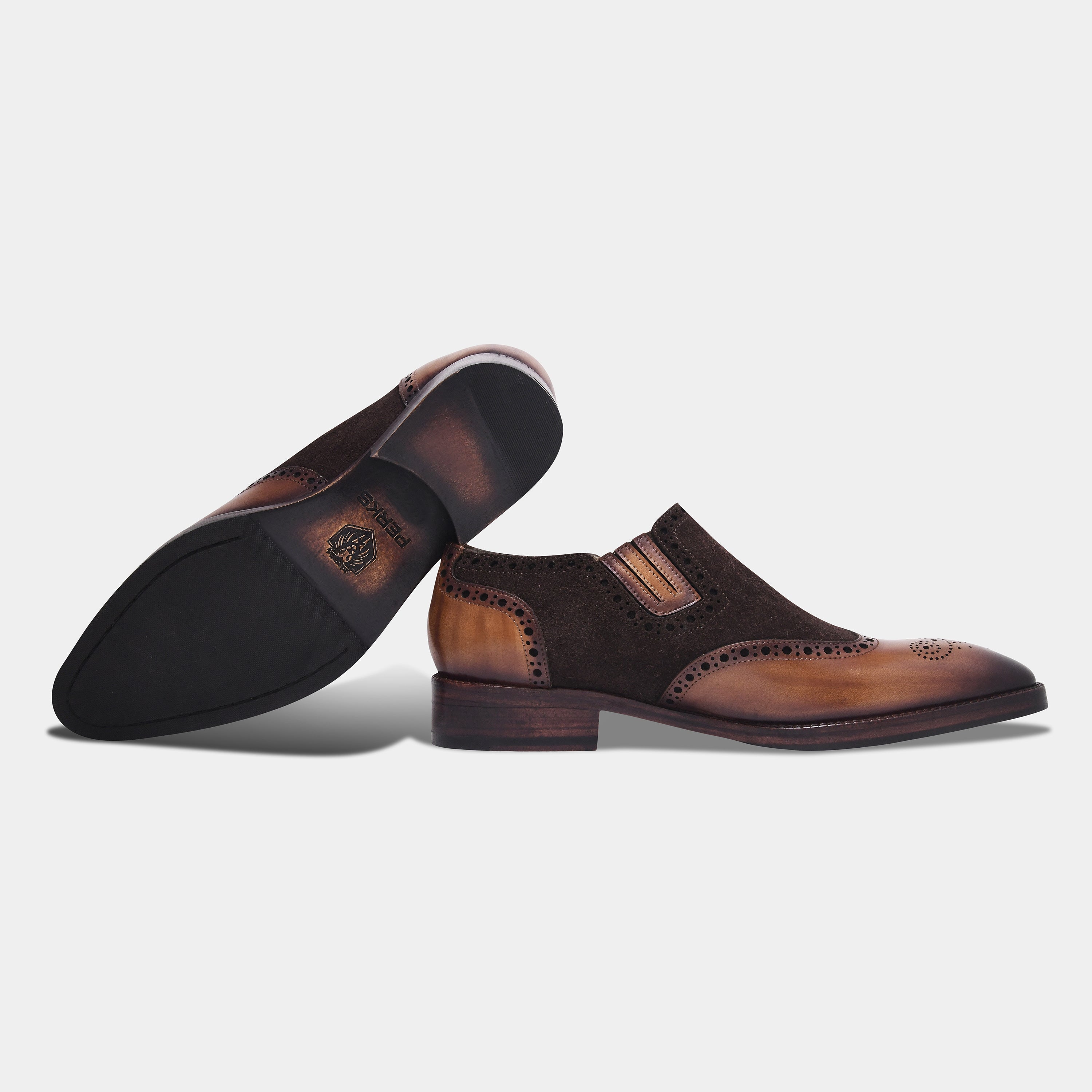 GODFATHER SUEDE LOAFER | BROGUE BROWN