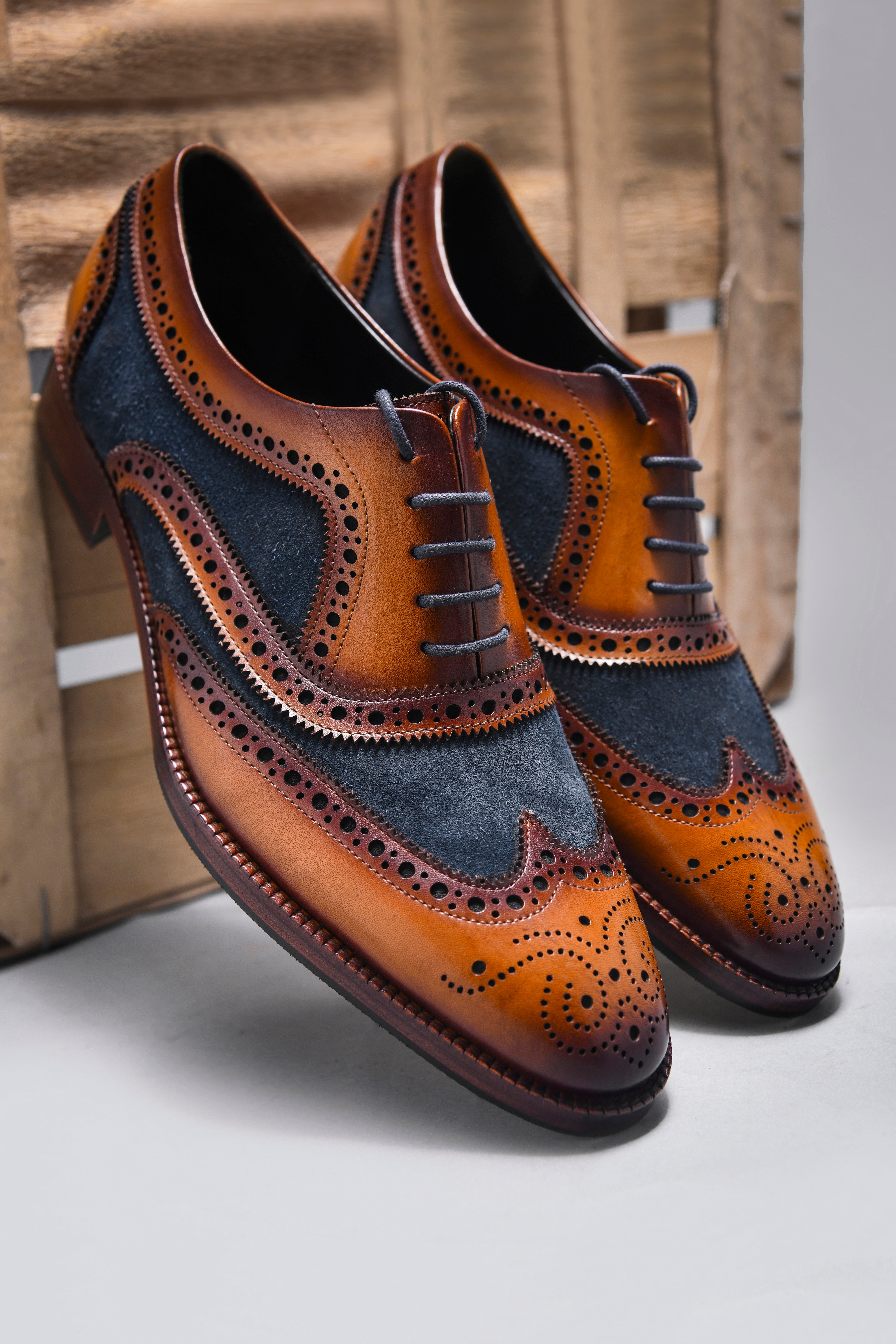 ESCOBAR LACEUP | BROGUE BLUE BROWN