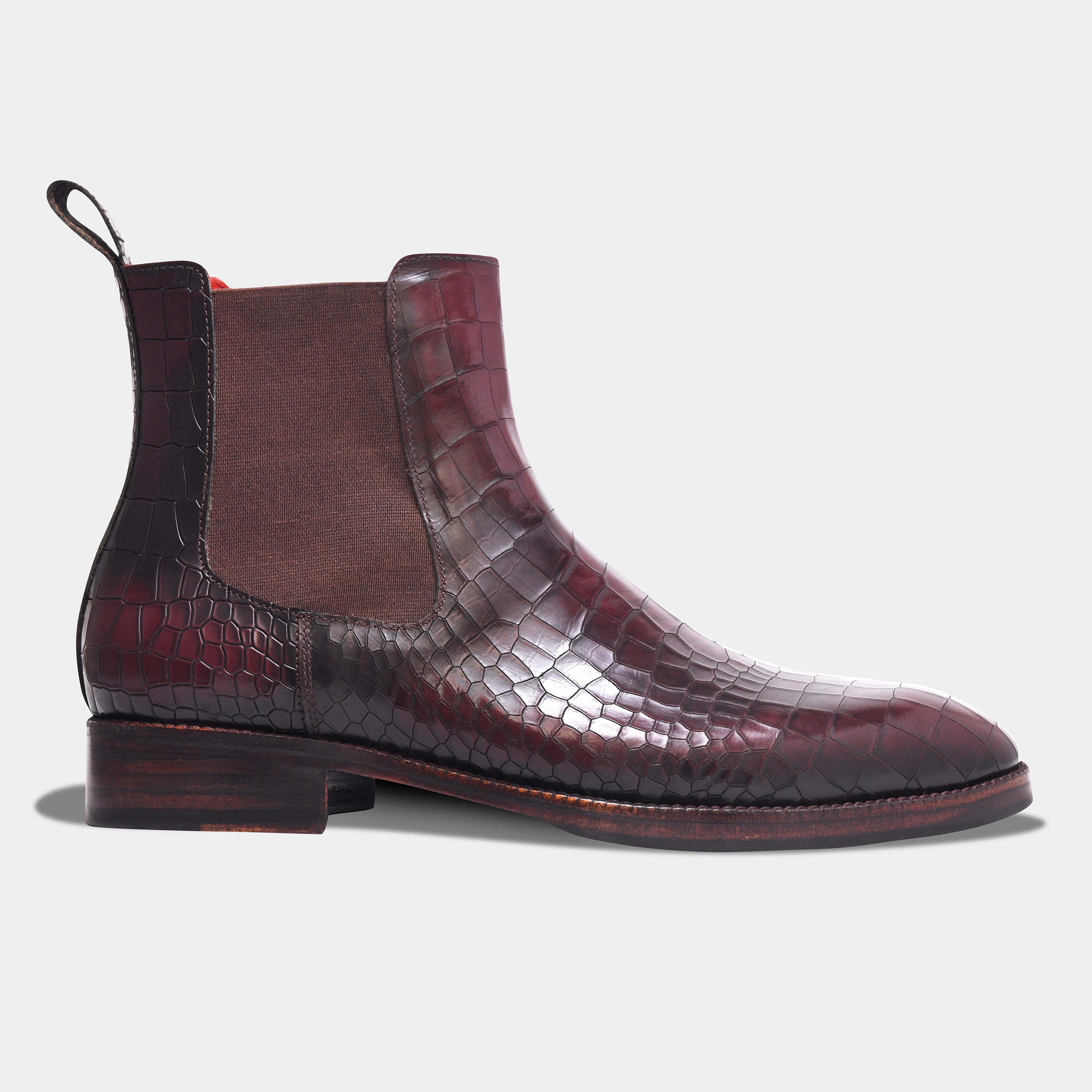 SOLOMONS CROCO BOOT | BLACK WINE