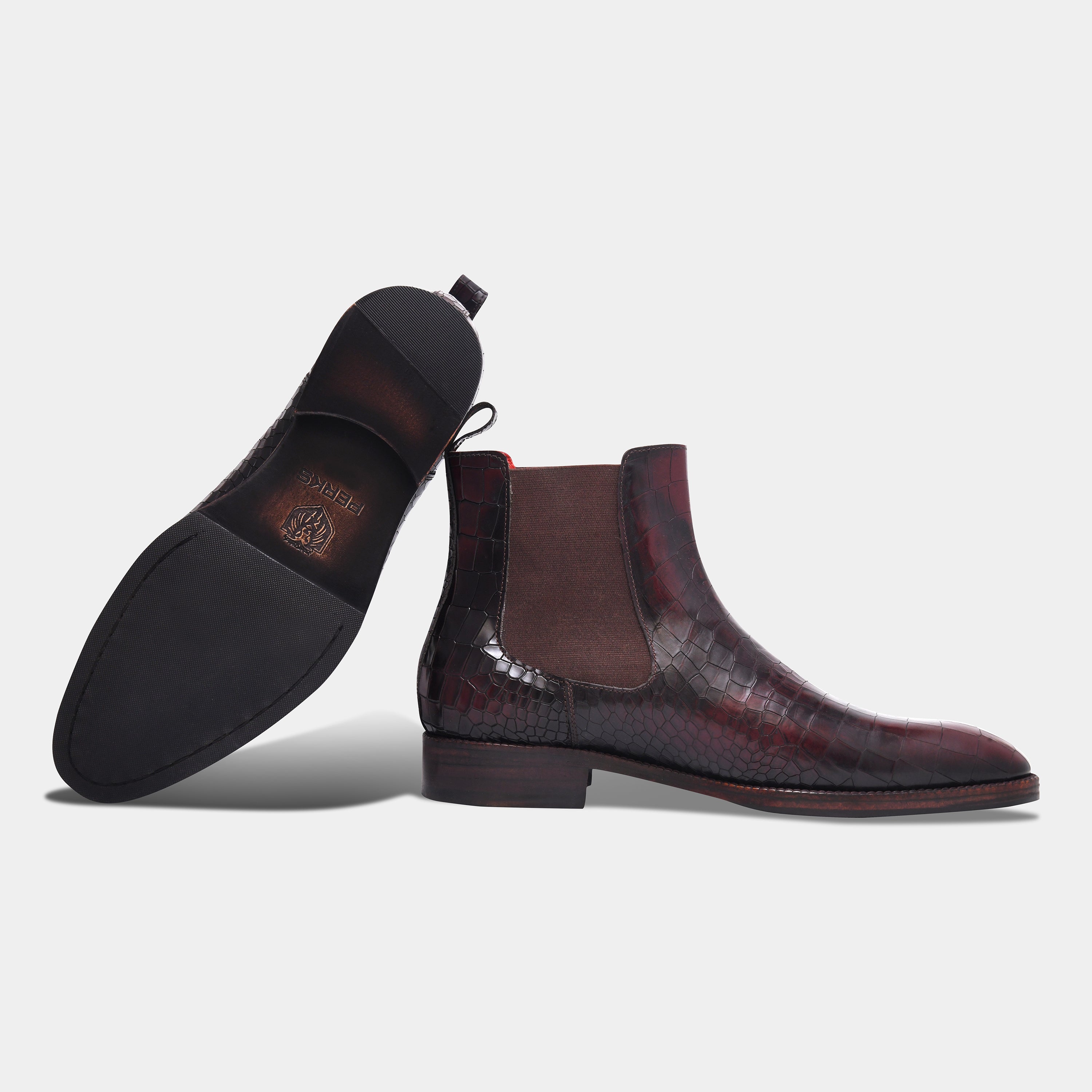 SOLOMONS CROCO BOOT | BLACK WINE