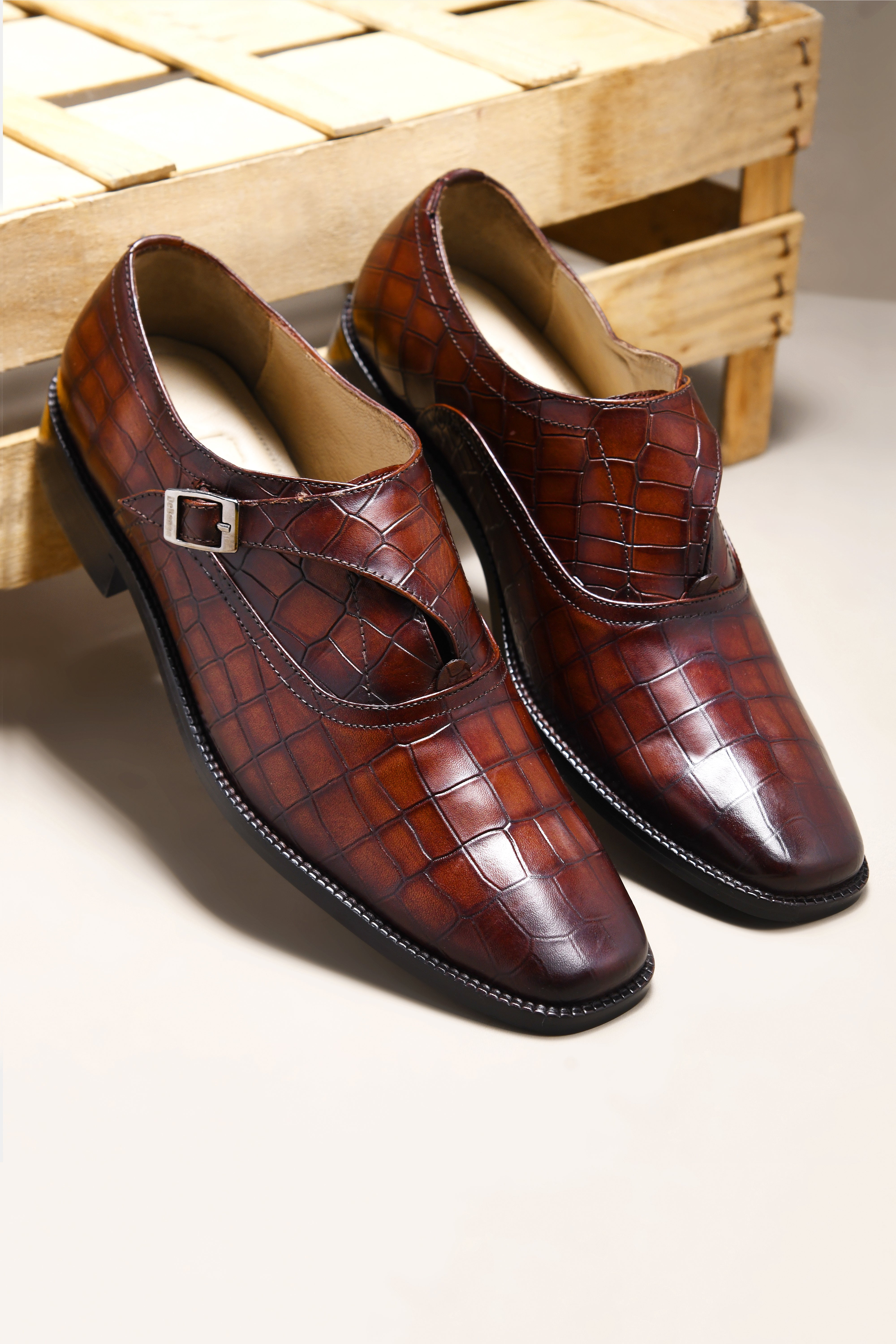 GUSTAVO'S CROCO MONK | BROWN