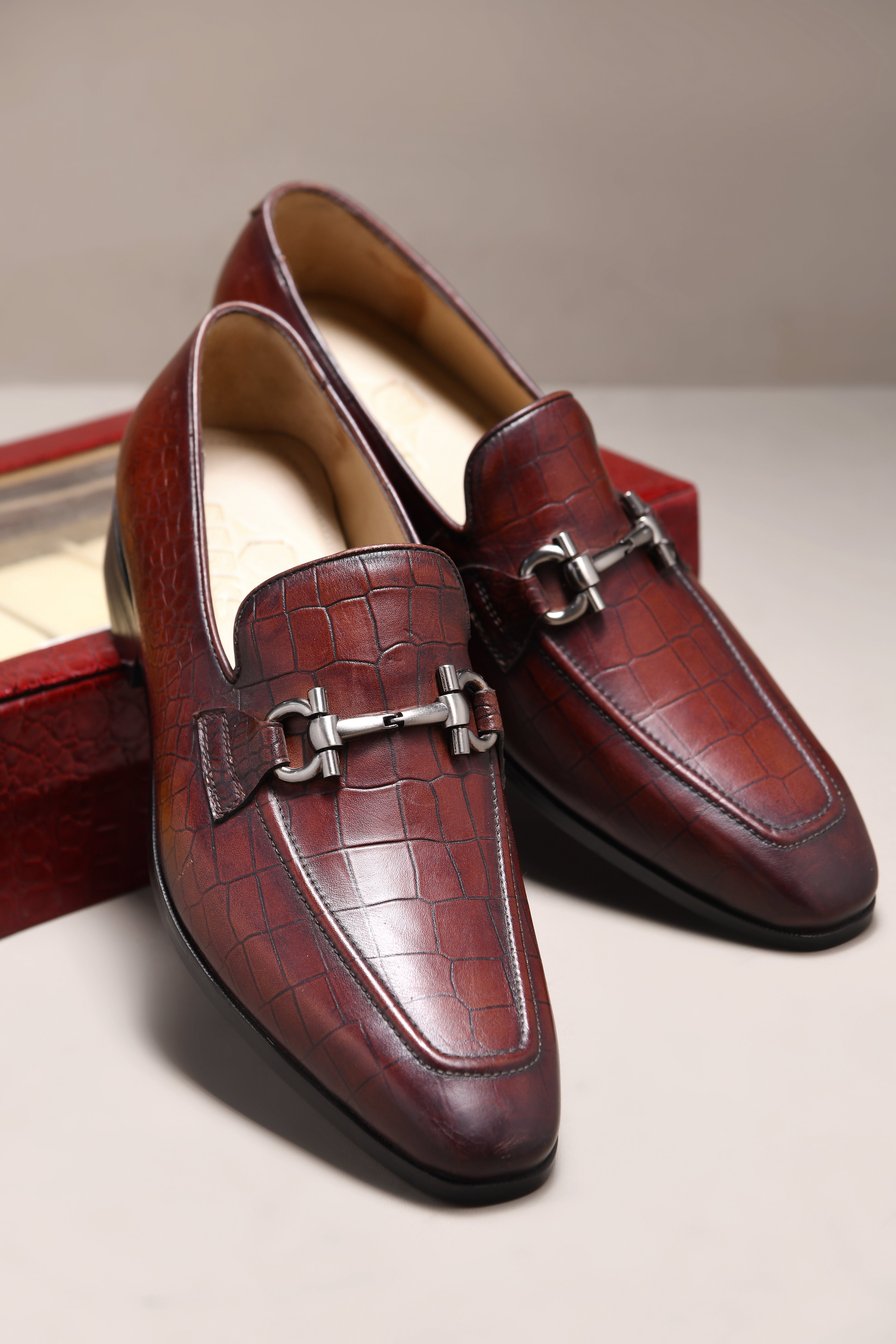 KLAUS CROCO LOAFER | BROWN