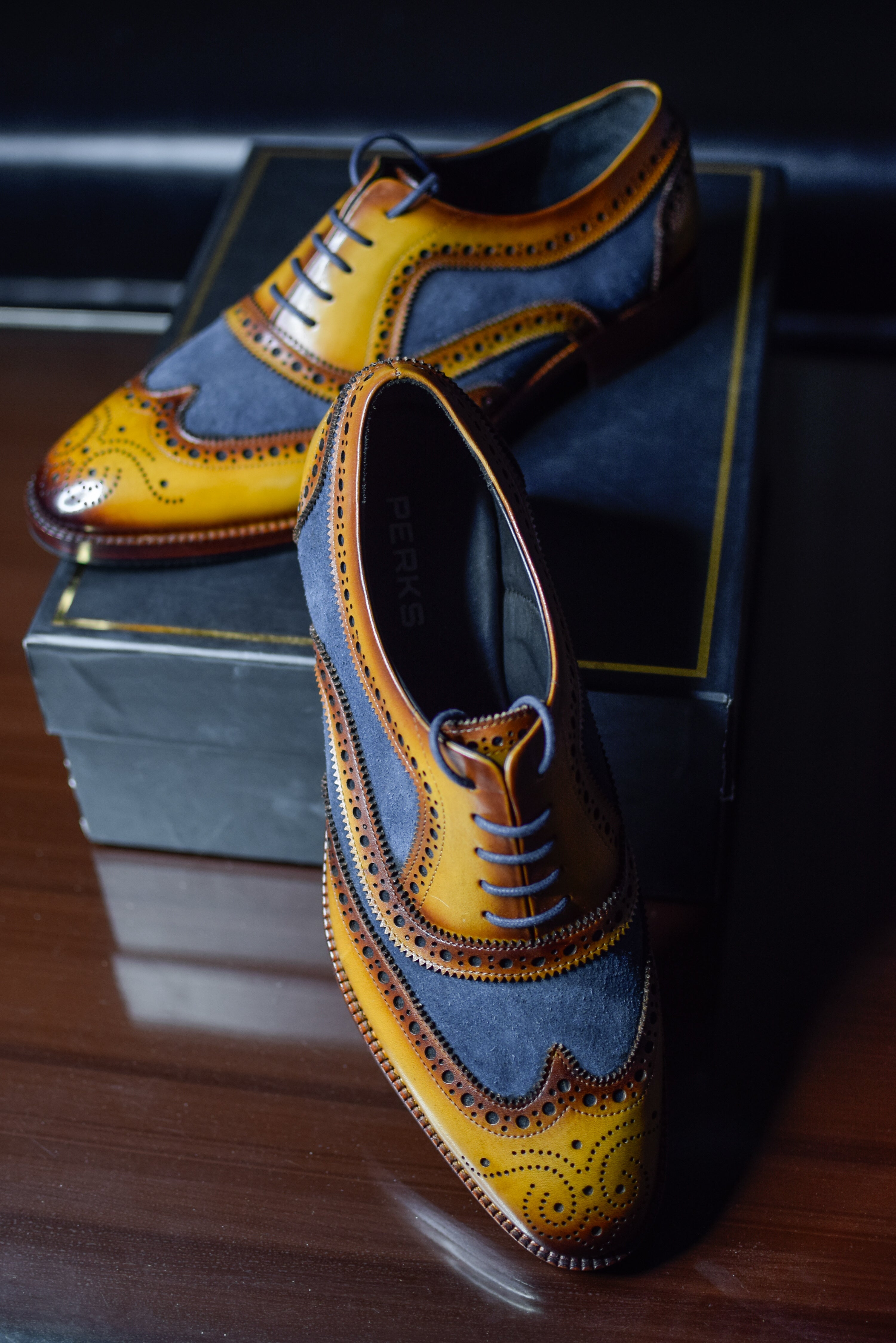 ESCOBAR LACEUP | BROGUE BLUE BROWN