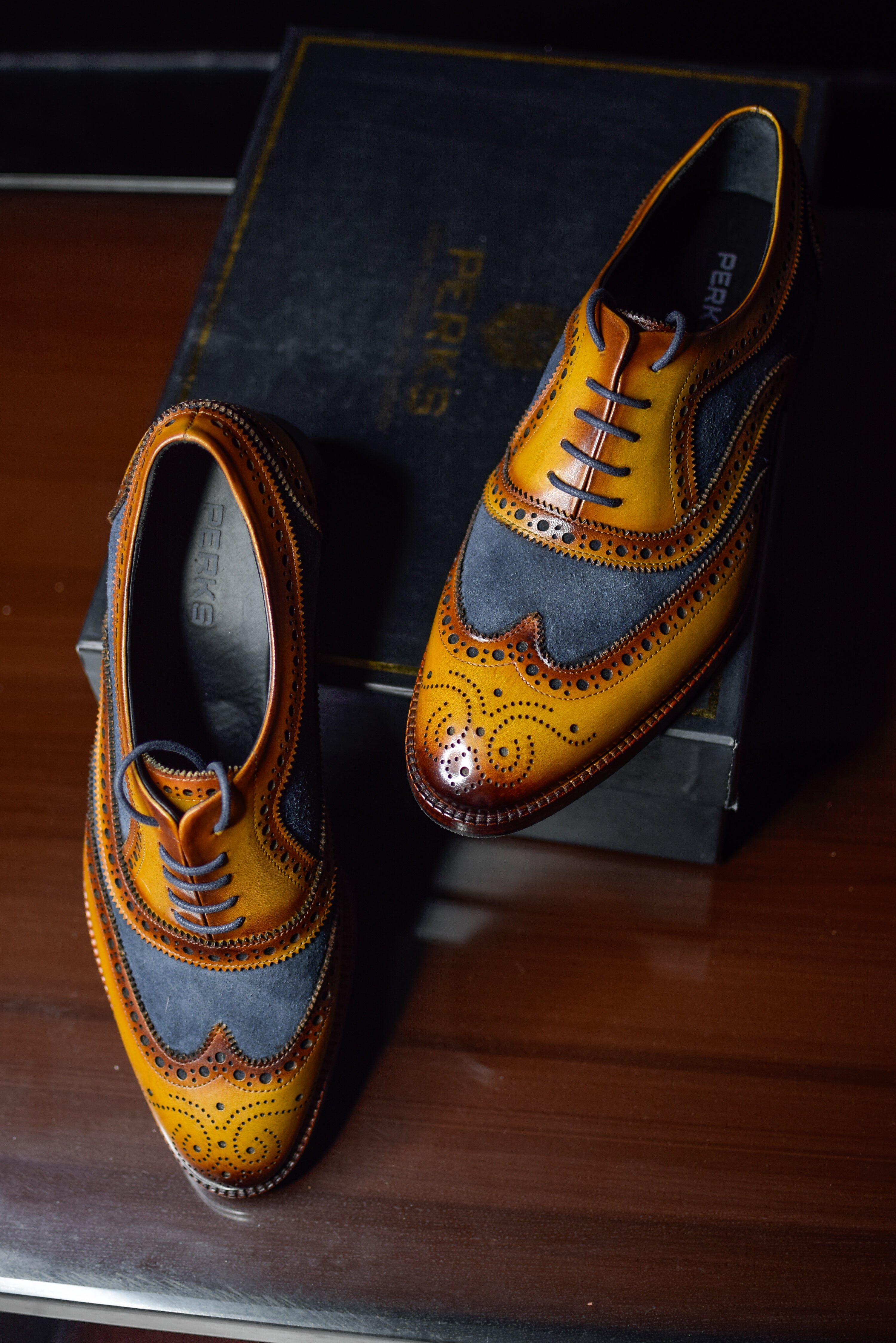 ESCOBAR LACEUP | BROGUE BLUE BROWN