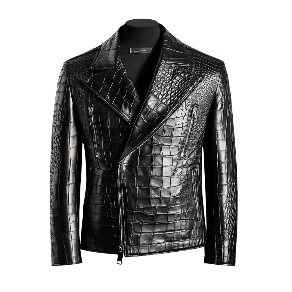 LUCIFER CROCO COAT | BLACK