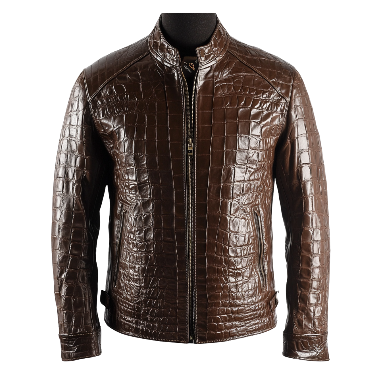 LUPIN CROCO JACKET | BROWN