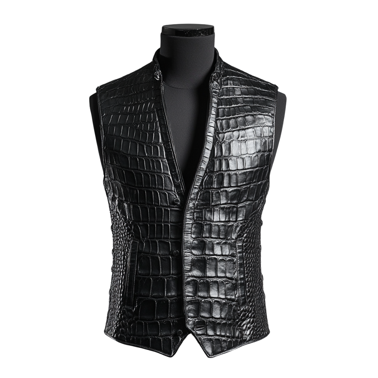 SHELBY CROCO VEST | BLACK