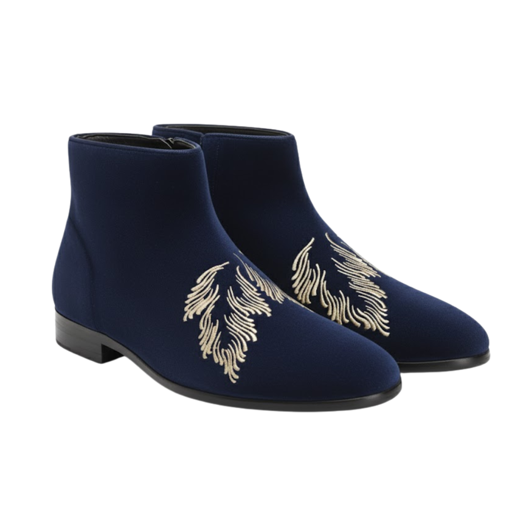 Milano Embroidery Boot | Blue