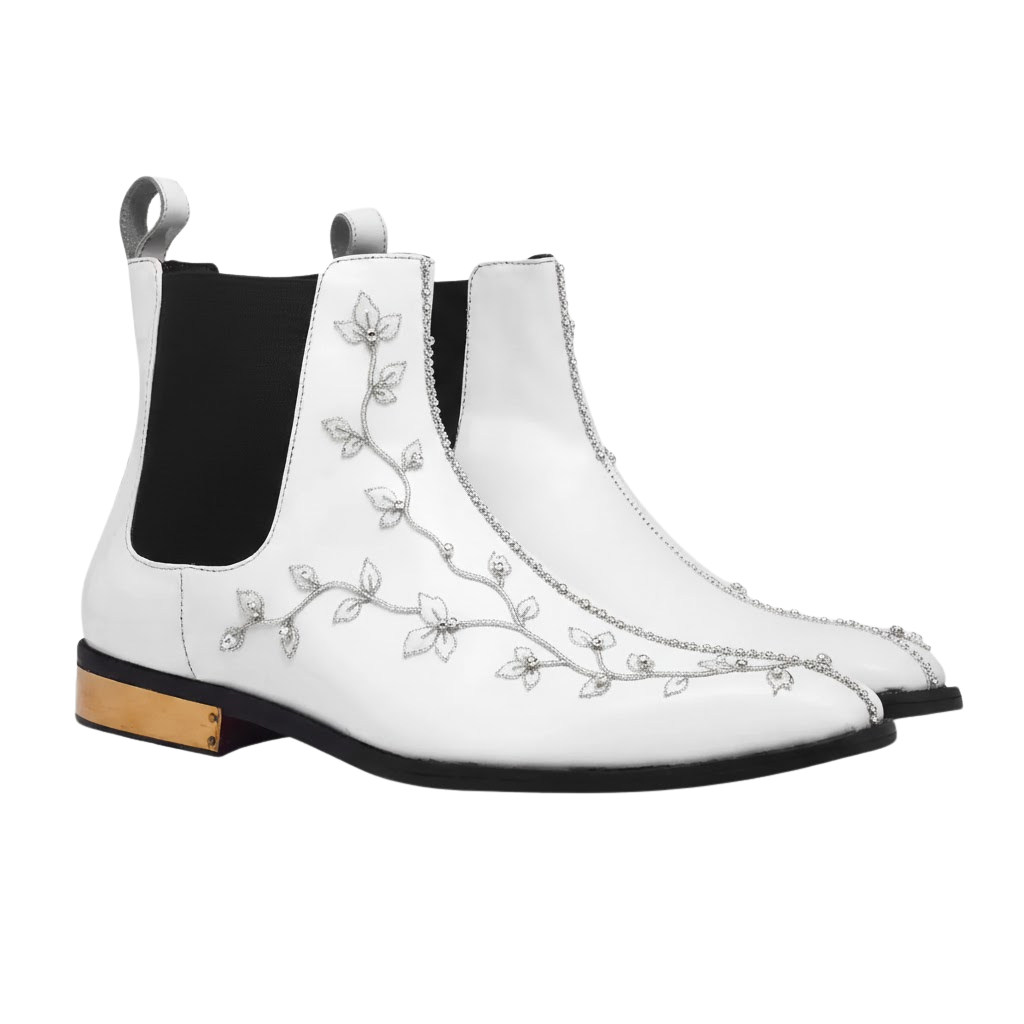 Cortese Embroidery Boot | White