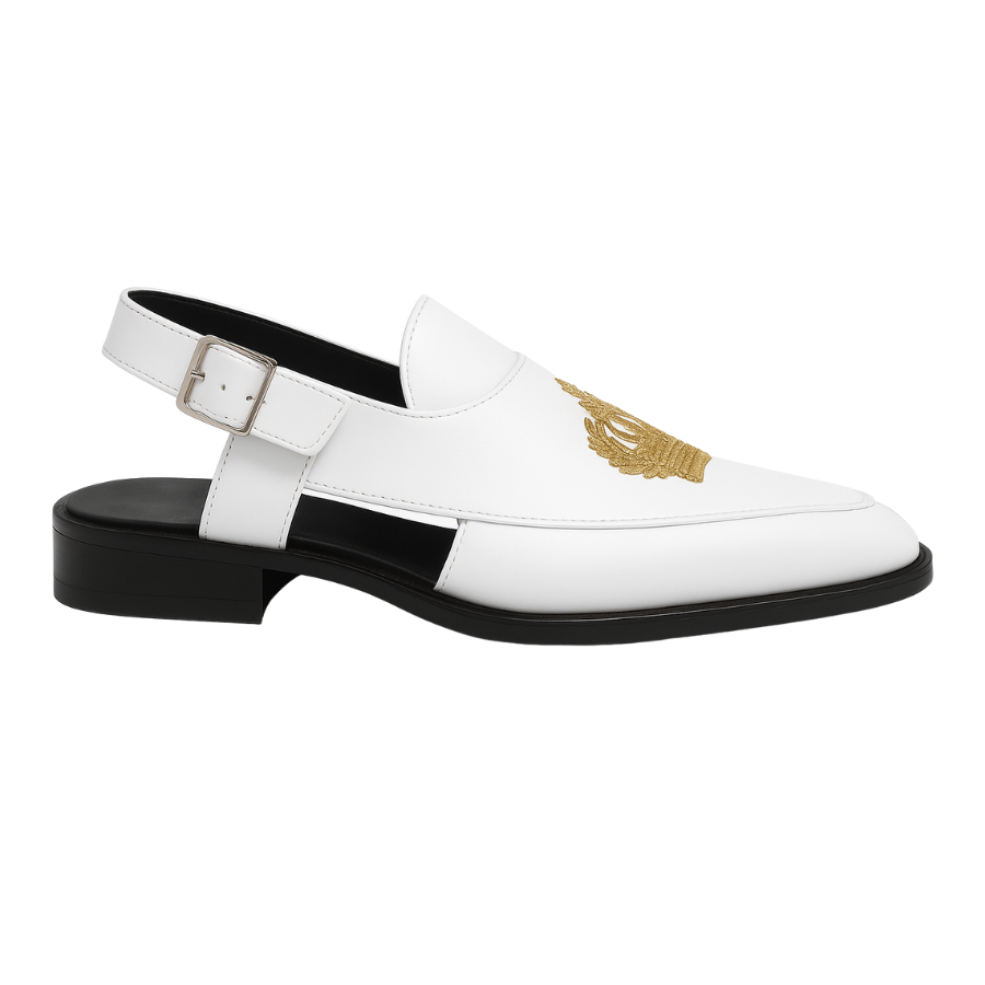 DEVIL EMBROIDERY SANDAL | WHITE