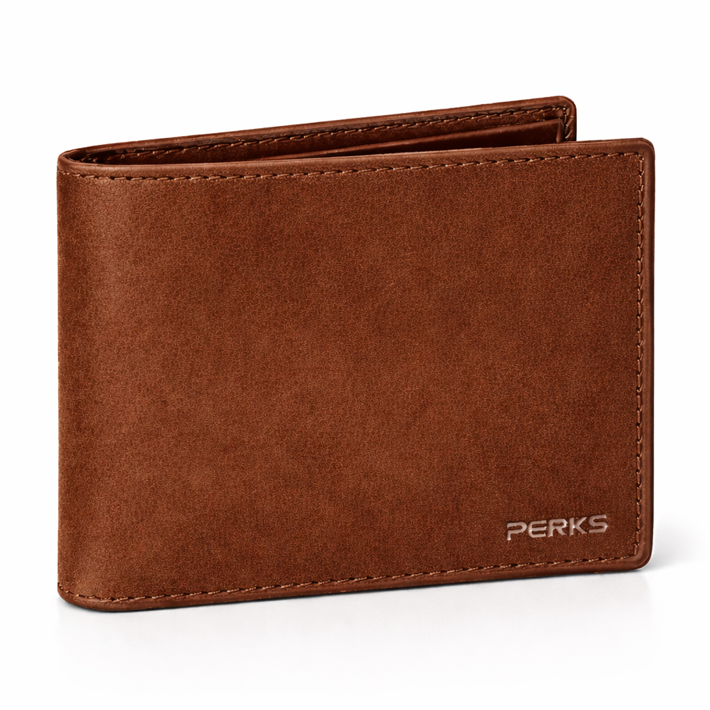 SUEDE LEATHER WALLET | BROWN
