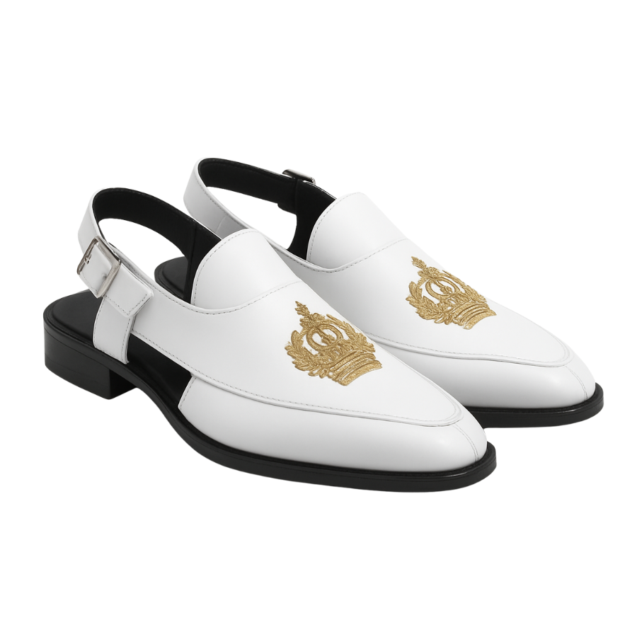 DEVIL EMBROIDERY SANDAL | WHITE