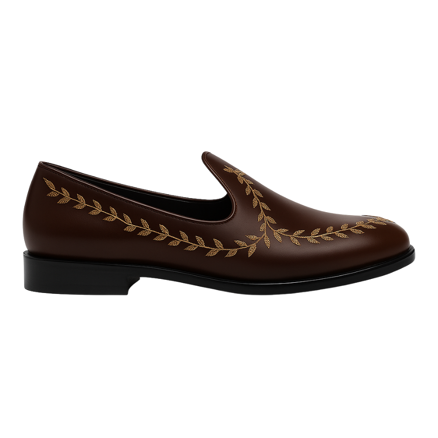 GILBERTO EMBROIDERY LOAFER | BROWN
