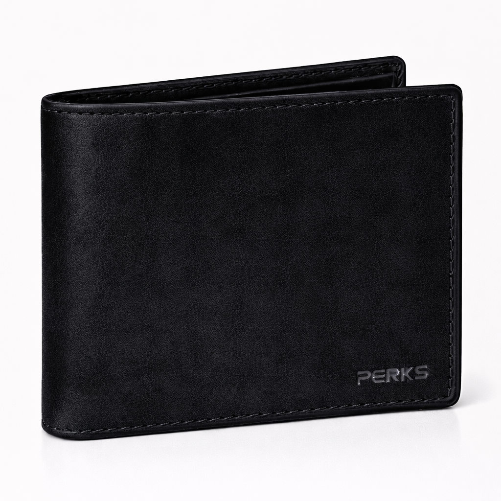 SUEDE LEATHER WALLET | BLACK