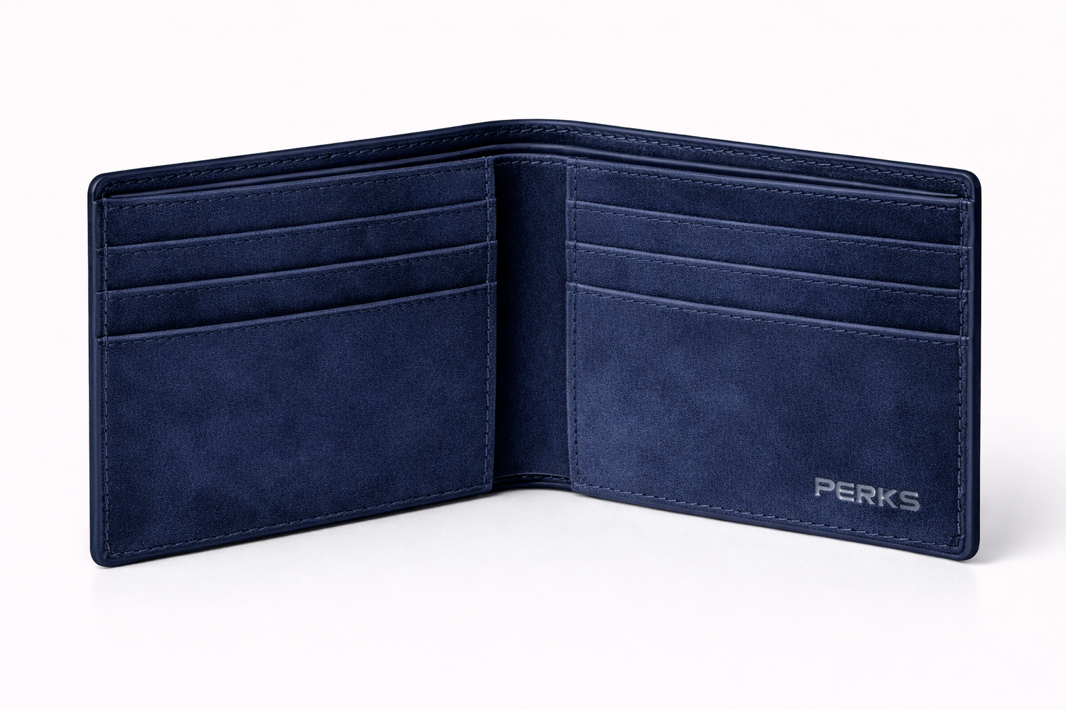 SUEDE LEATHER WALLET | BLUE
