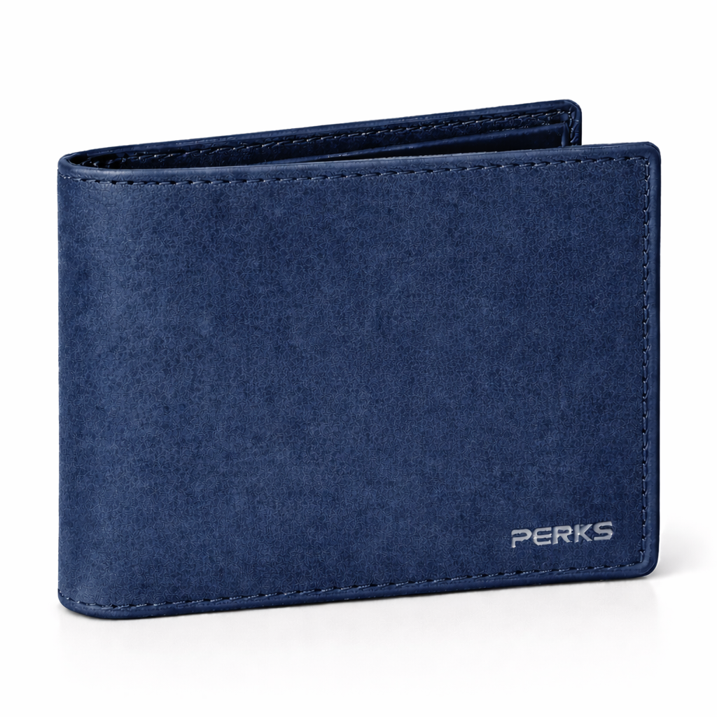 SUEDE LEATHER WALLET | BLUE