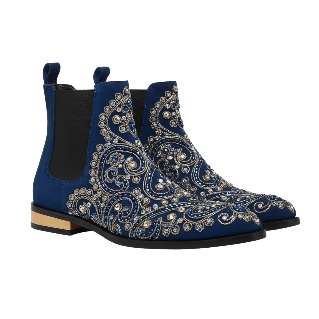 Firenze Embroidery Boot | Blue