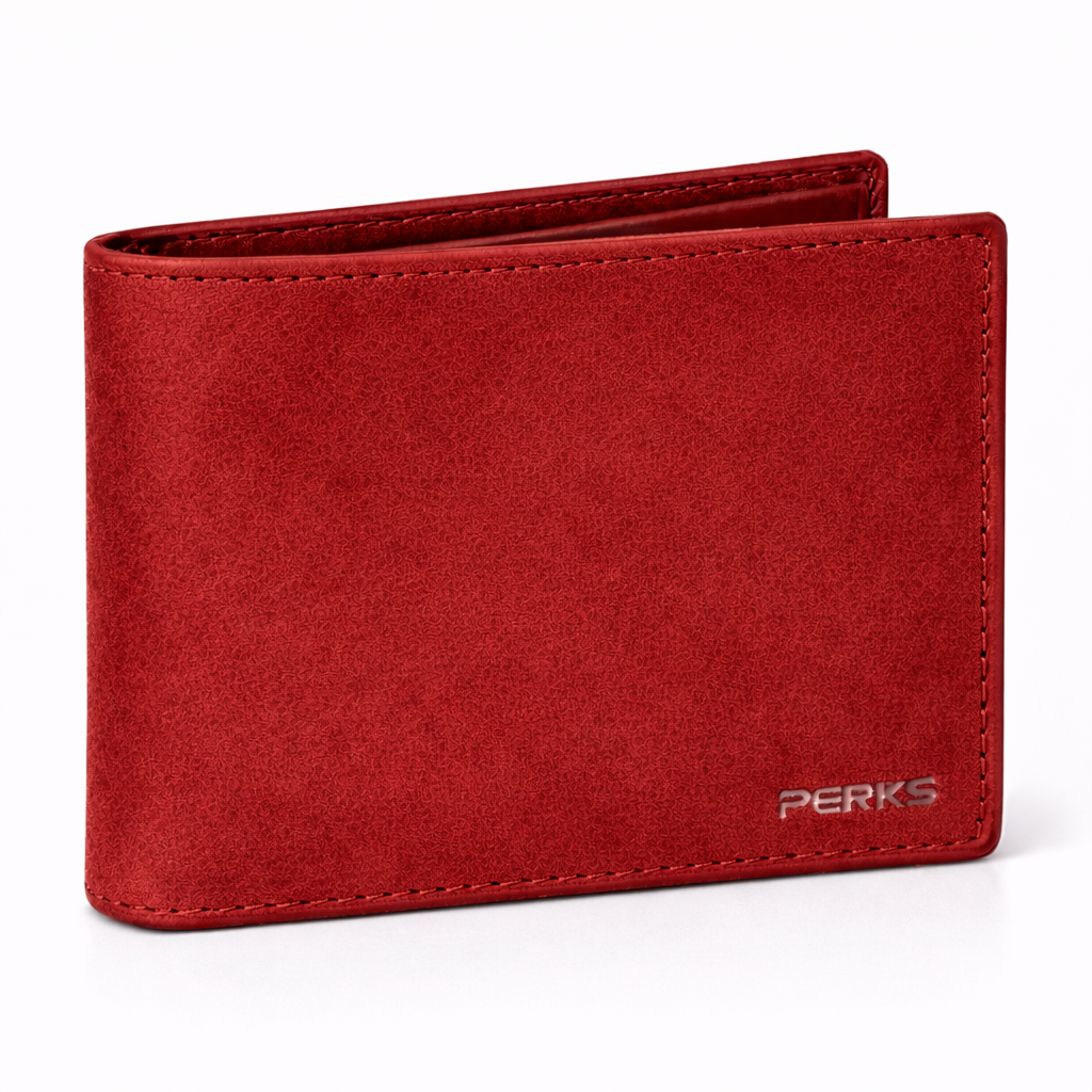 SUEDE LEATHER WALLET | RED