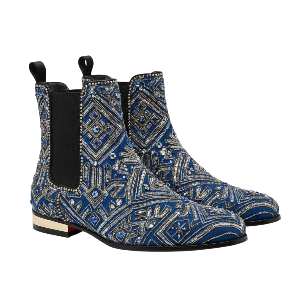 Rossetti Embroidery Boot | Blue
