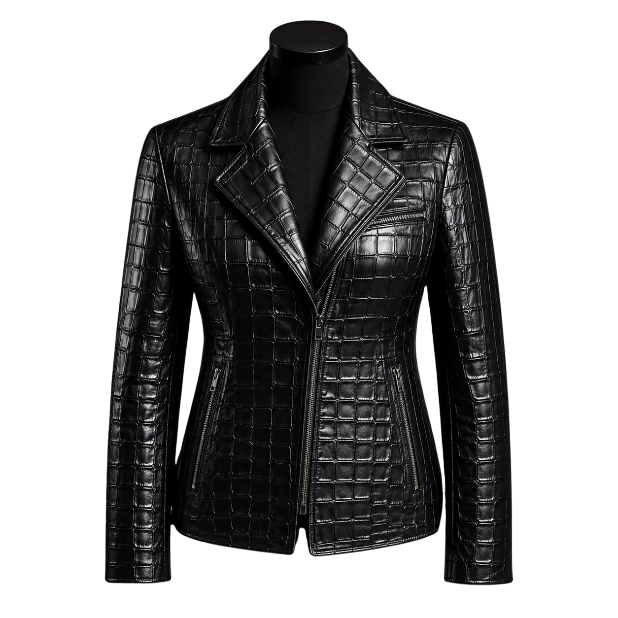 THE BOSS LADY CROCO COAT | BLACK