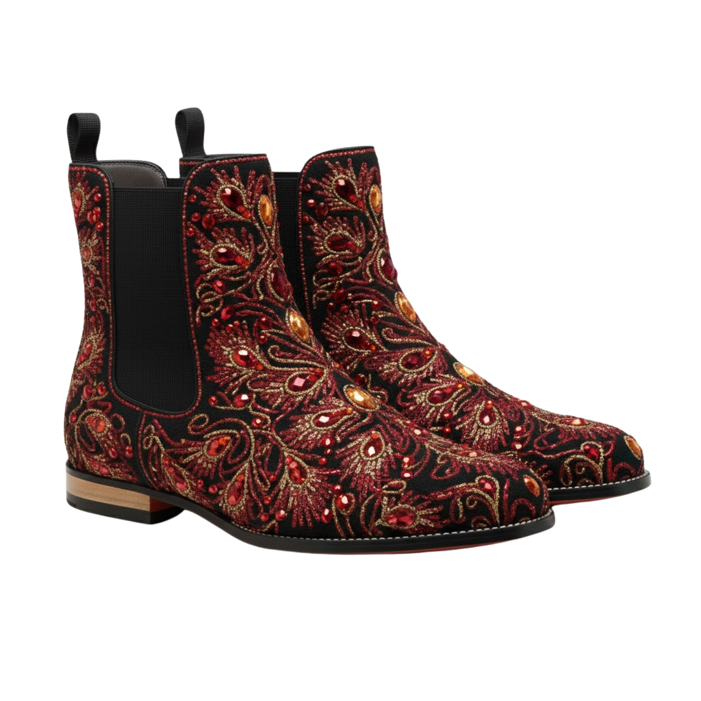 Lucente Embroidery Boot | Red